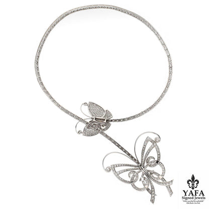 Van Cleef & Arpels Flying Butterfly Necklace and Detachable Clip