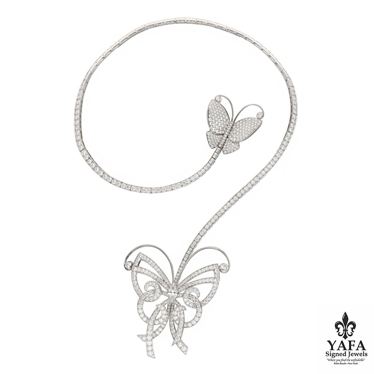 Van Cleef & Arpels Flying Butterfly Necklace and Detachable Clip