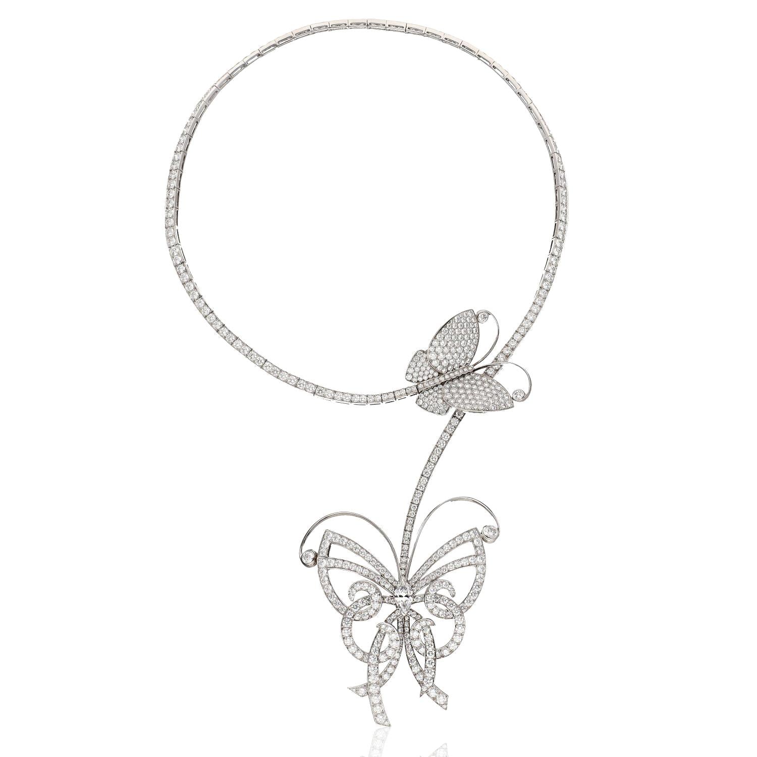 Van Cleef & Arpels Flying Butterfly Necklace and Detachable Clip