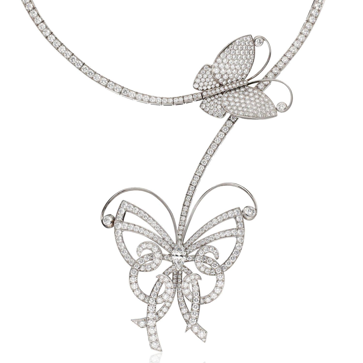 Van Cleef & Arpels Flying Butterfly Necklace and Detachable Clip