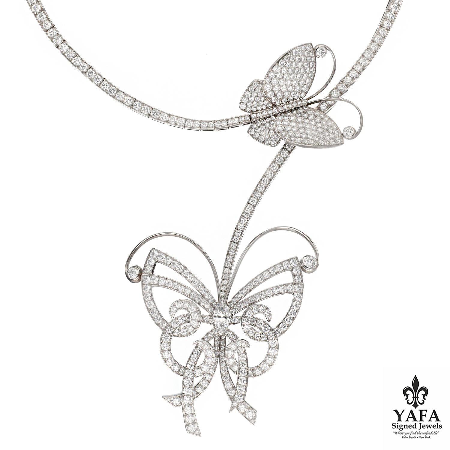 Van Cleef & Arpels Flying Butterfly Necklace and Detachable Clip