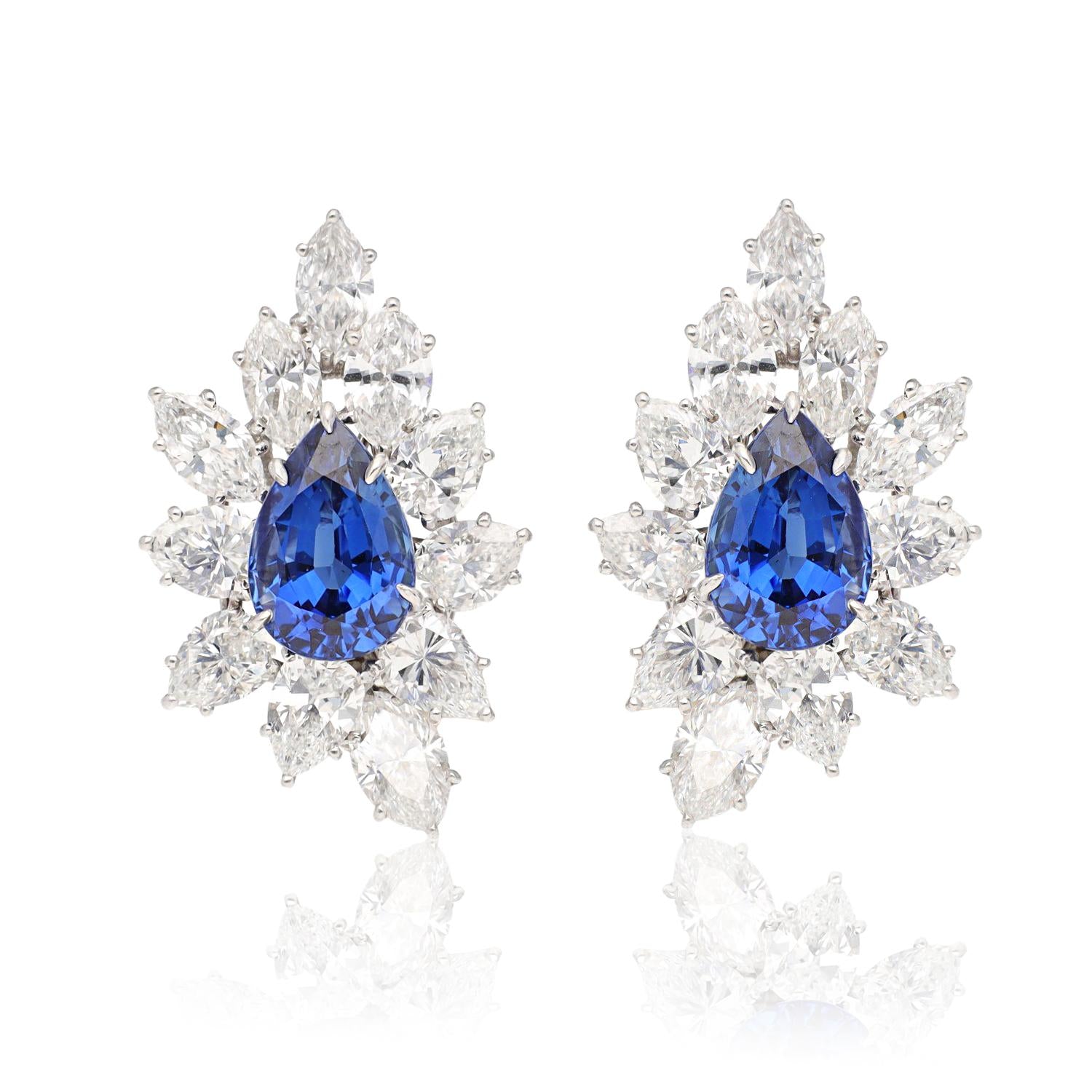 HARRY WINSTON Sapphire and Diamond Bib Necklace and Ear Clips