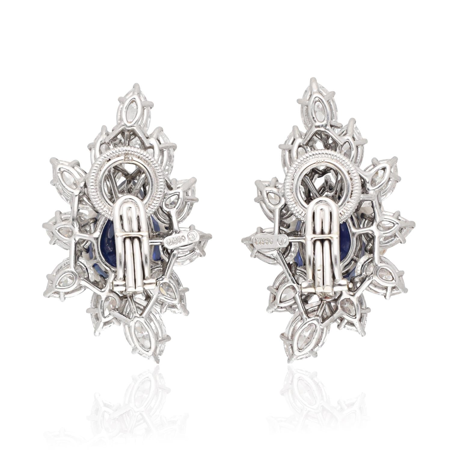 HARRY WINSTON Sapphire and Diamond Bib Necklace and Ear Clips