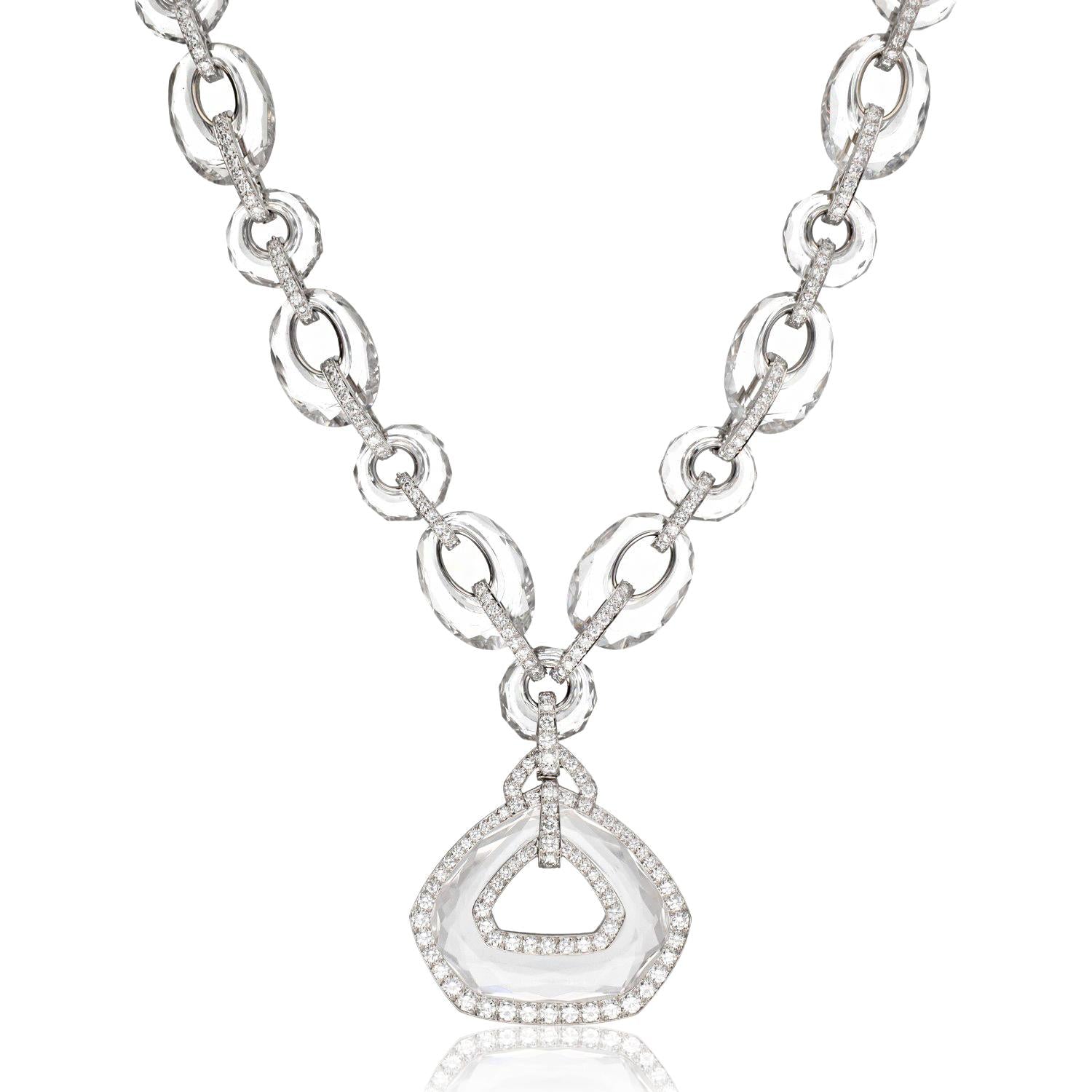David Webb Faceted Rock Crystal 'Couture' Necklace