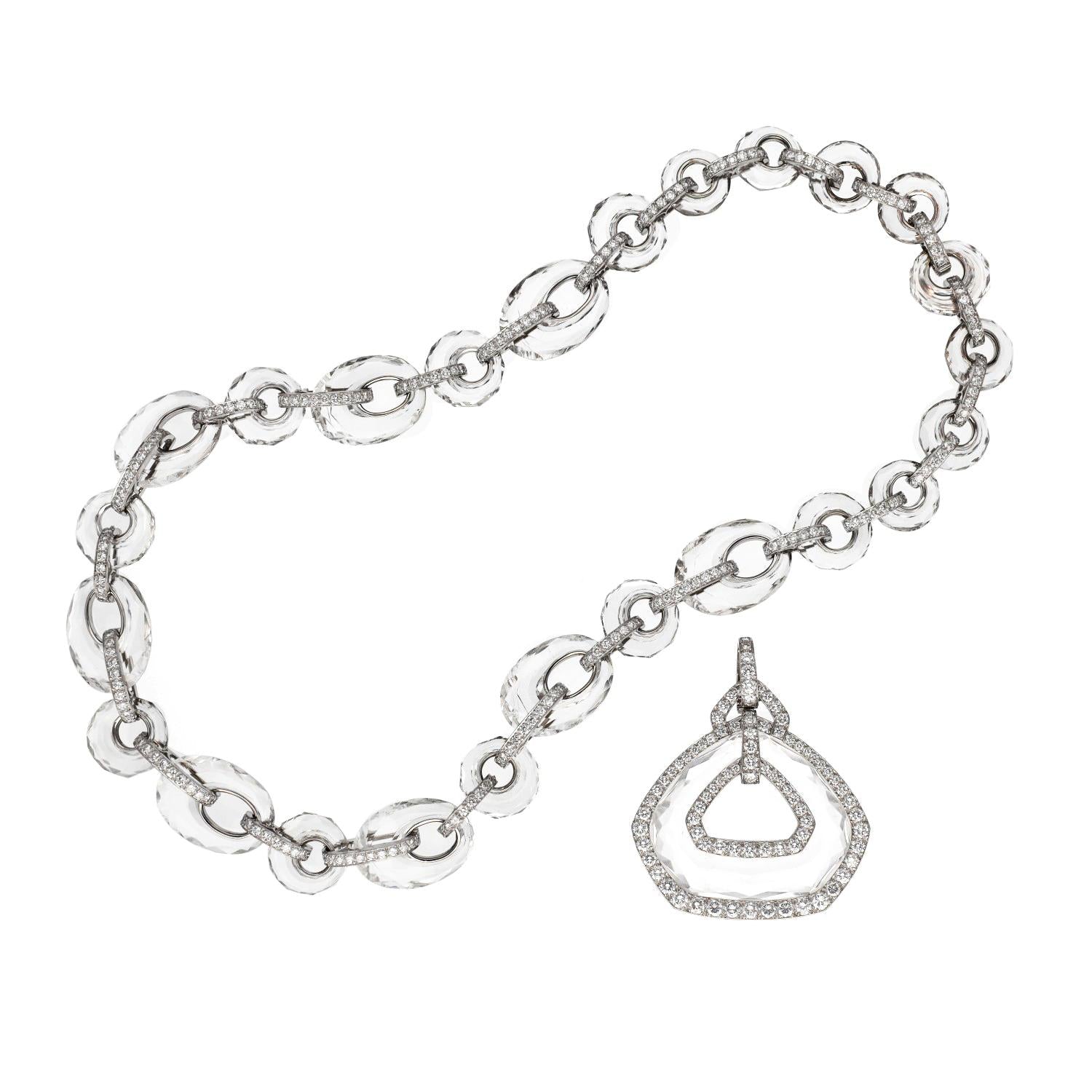 David Webb Faceted Rock Crystal 'Couture' Necklace