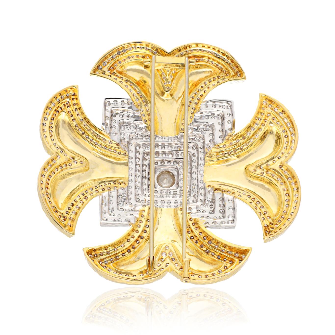 David Webb Maltese Cross Diamond Brooch