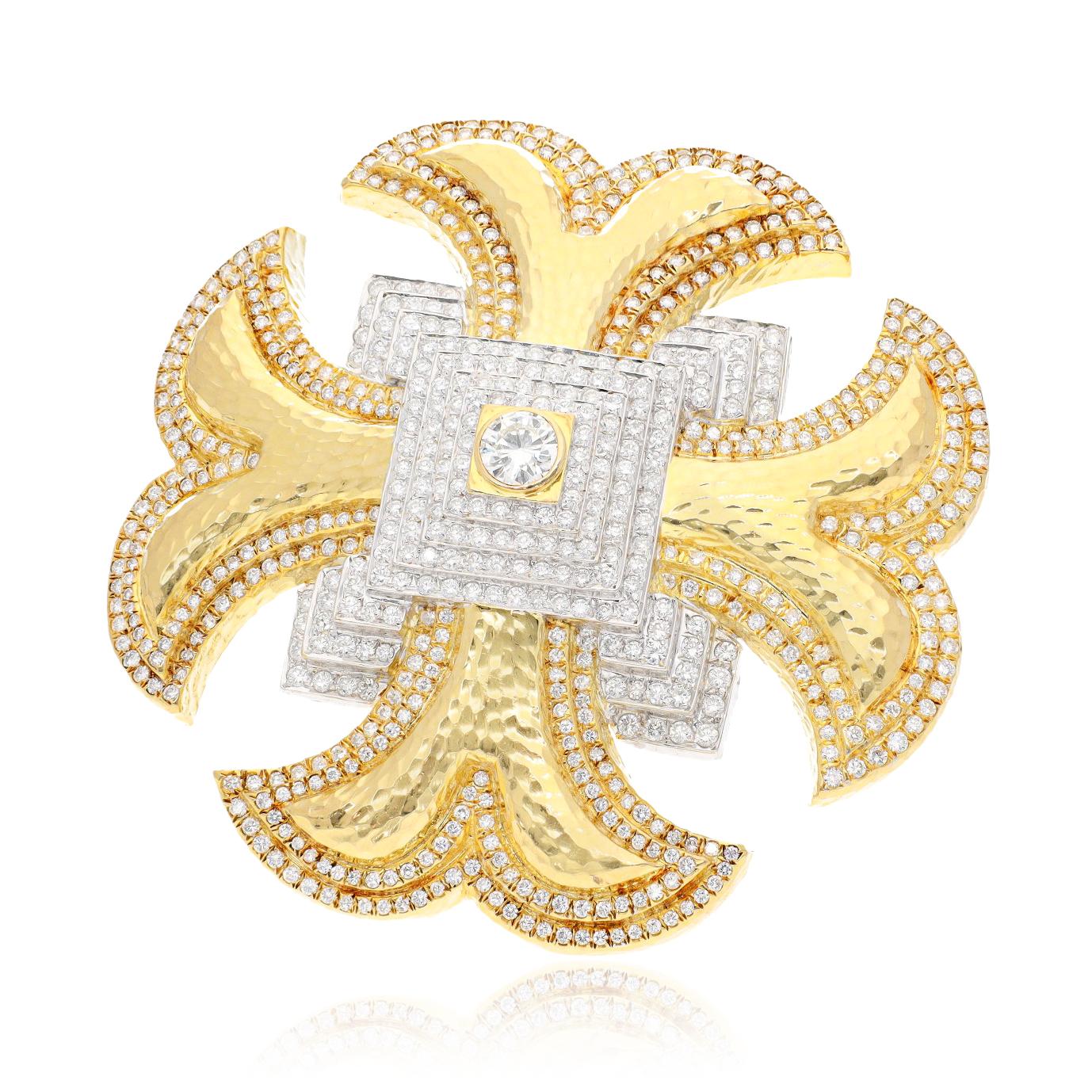 David Webb Maltese Cross Diamond Brooch