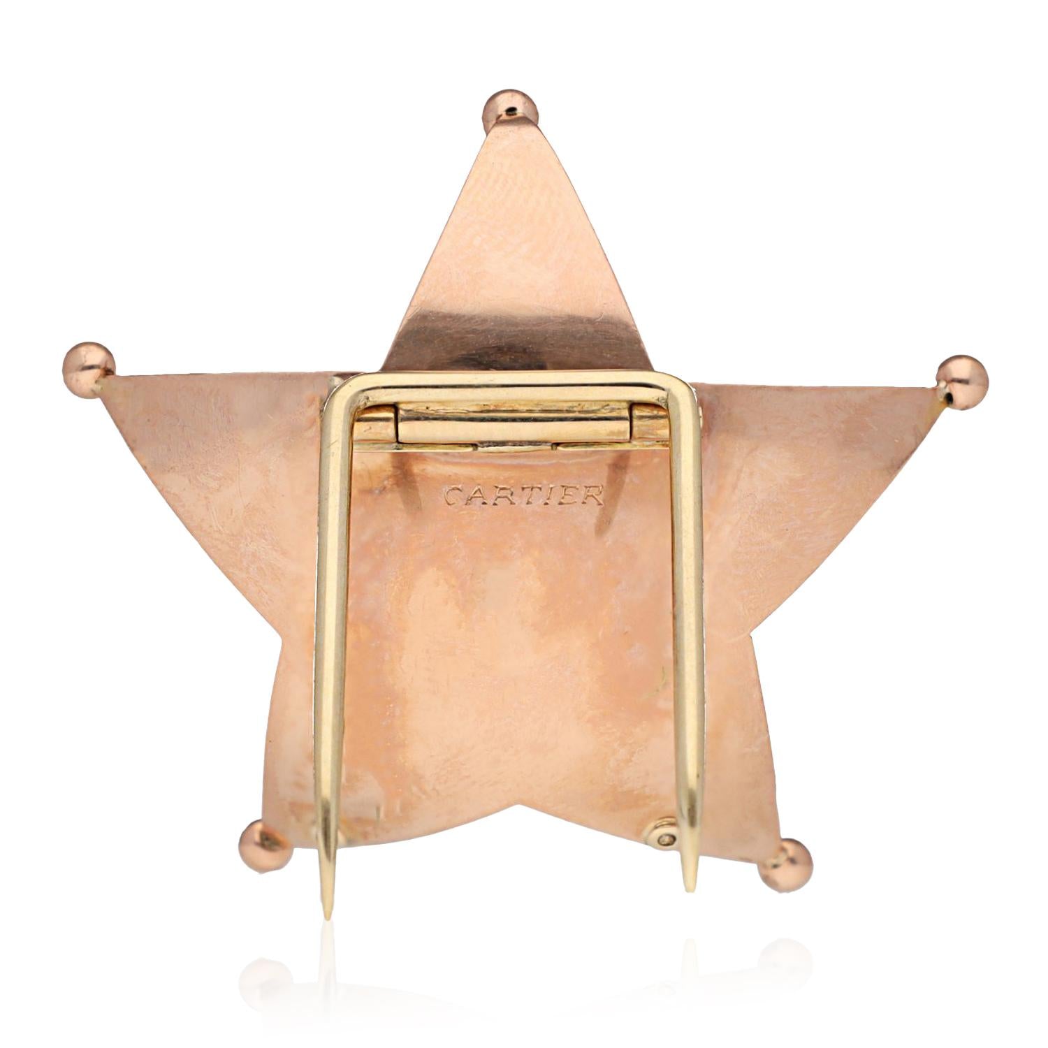 CARTIER Sapphire and Enamel Stars and Stripes "Home Front" Brooch - Circa 1940's