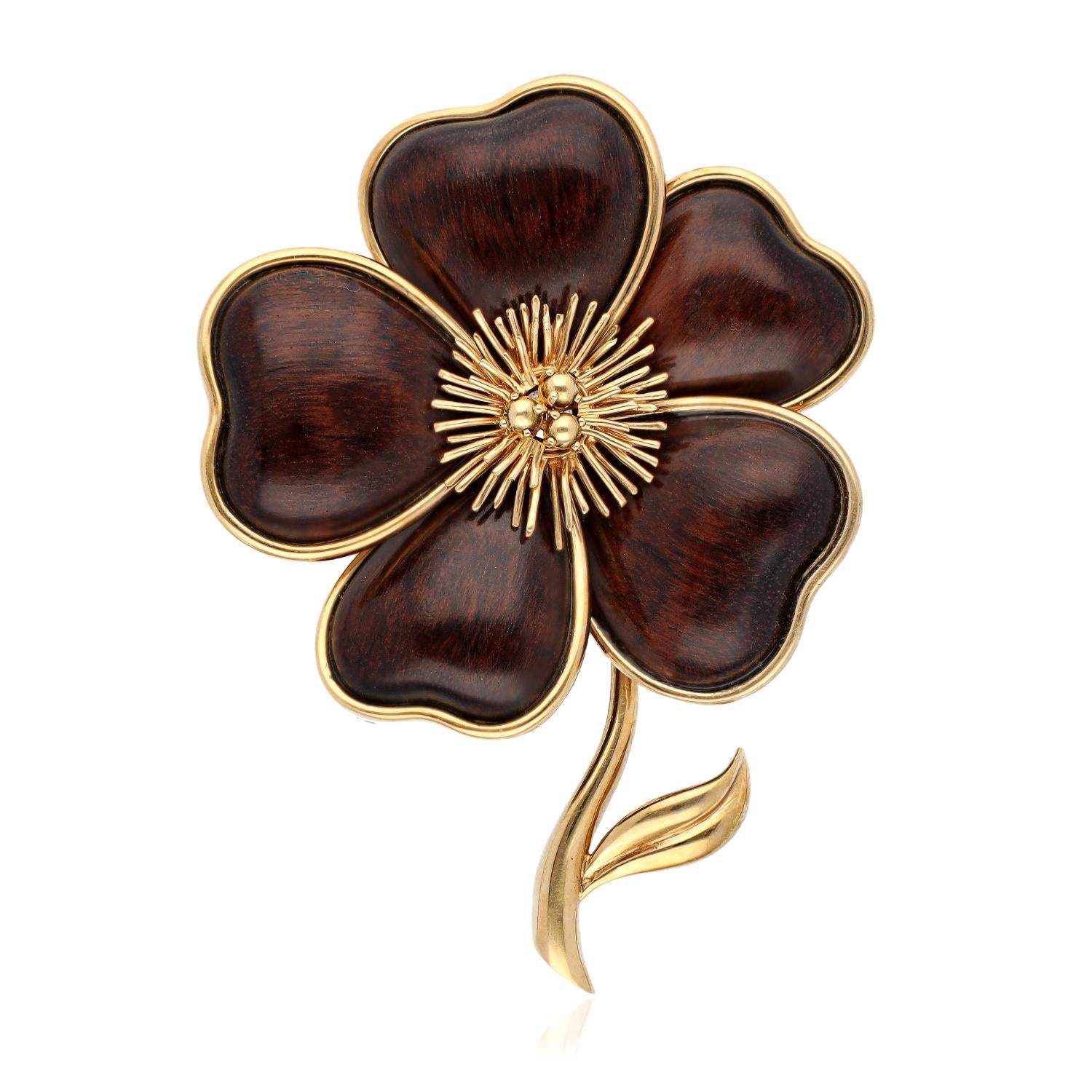 VAN CLEEF & ARPELS Clematis Flower Brooch