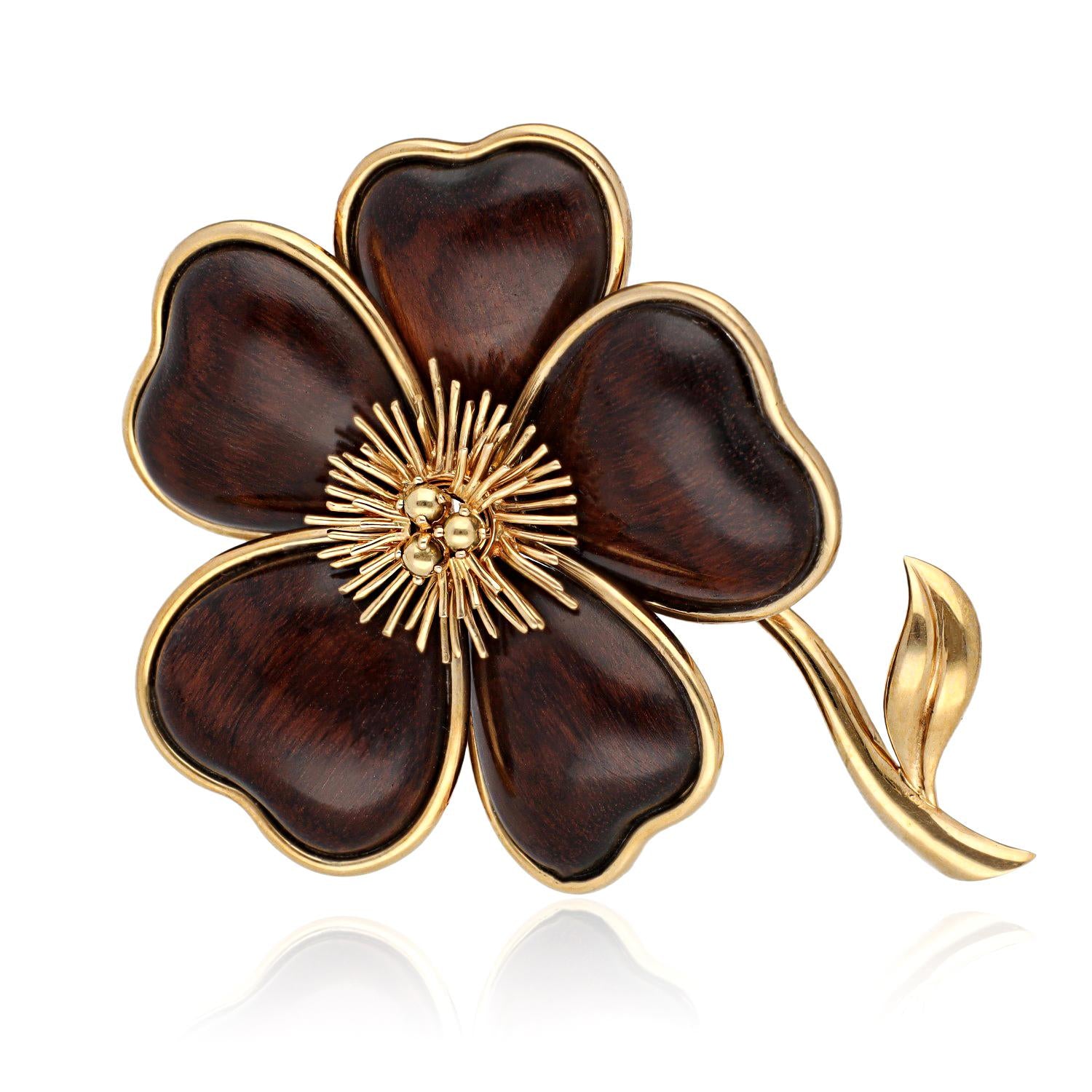 VAN CLEEF & ARPELS Clematis Flower Brooch
