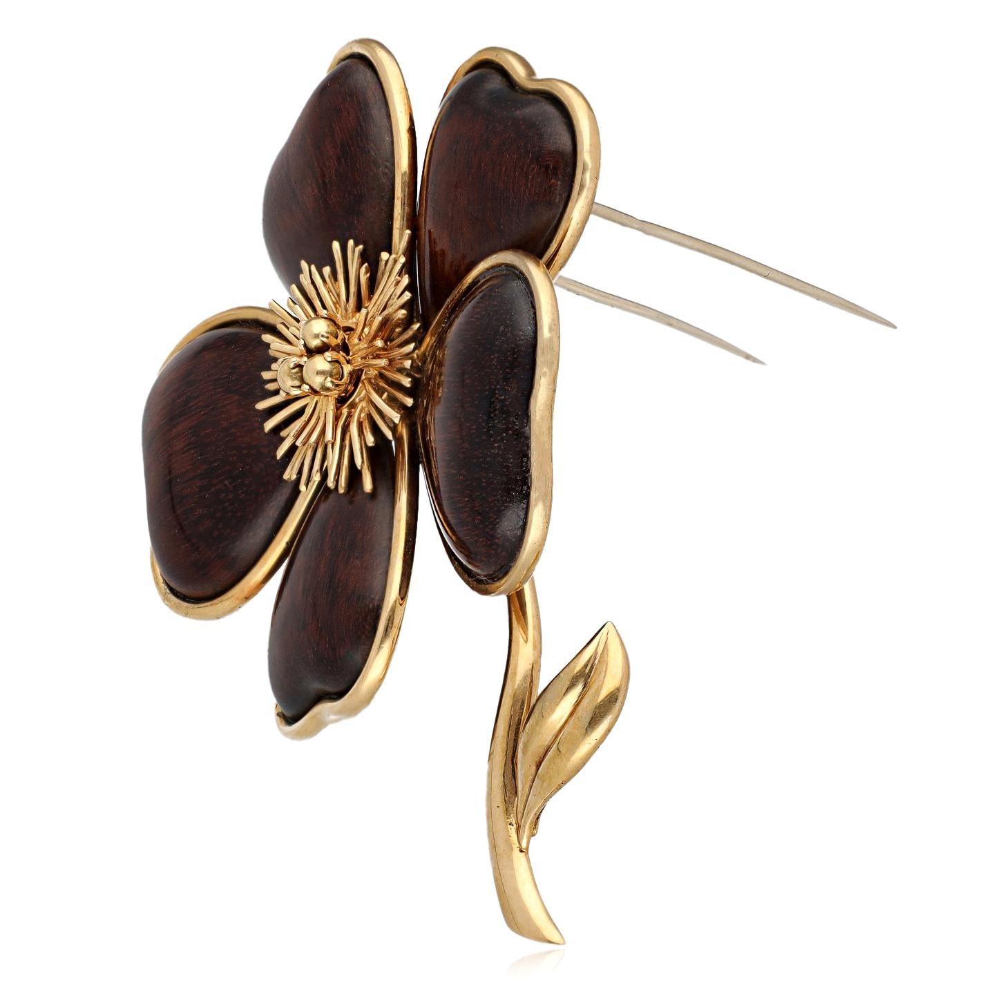 VAN CLEEF & ARPELS Clematis Flower Brooch