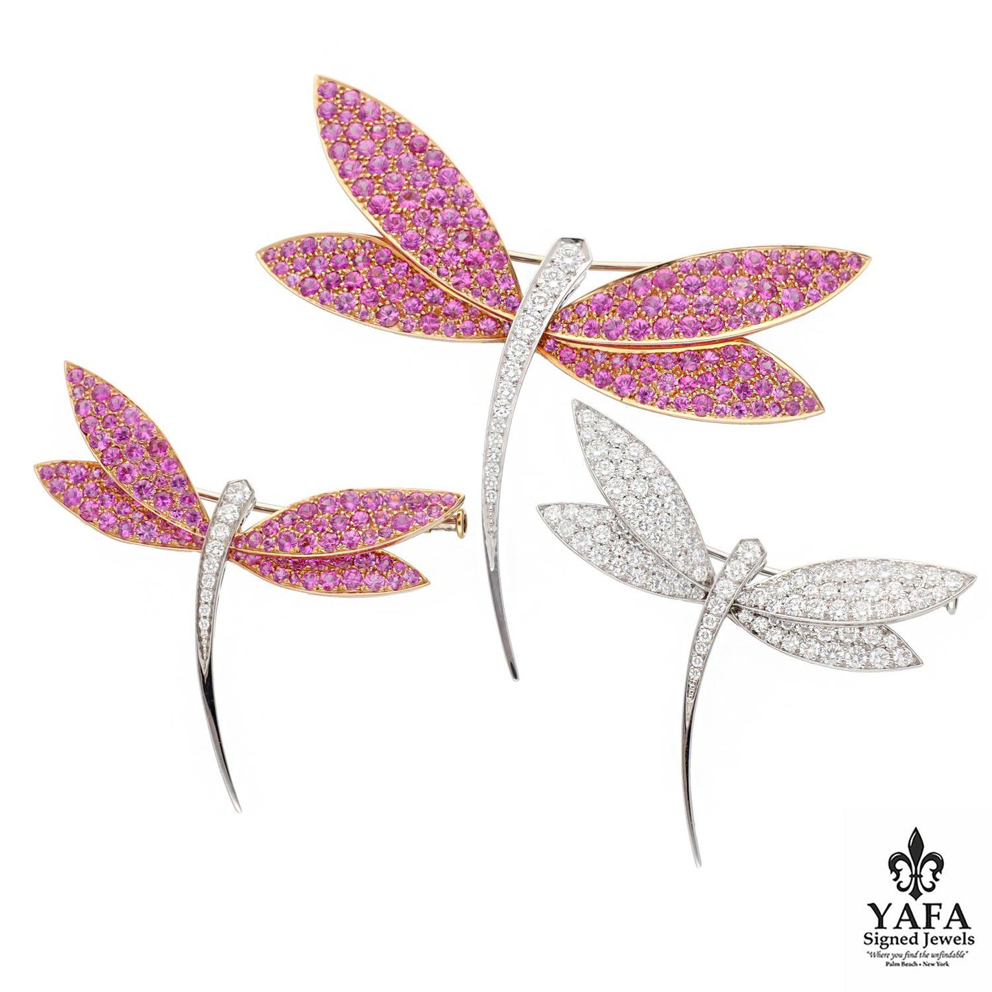 Van Cleef & Arpels Daphne 3-Piece Dragon Fly Brooch Suite