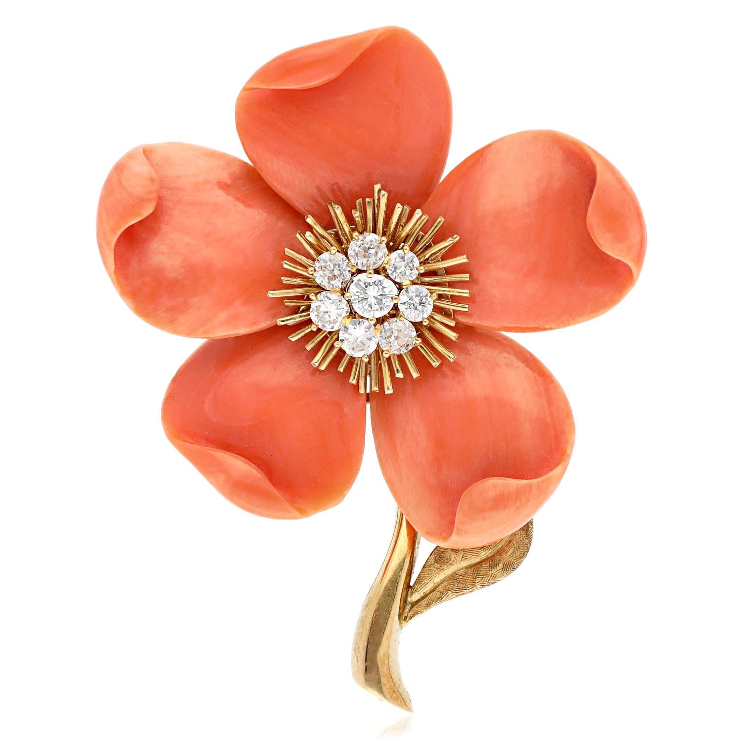 VAN CLEEF & ARPELS Rose De Noel Brooch