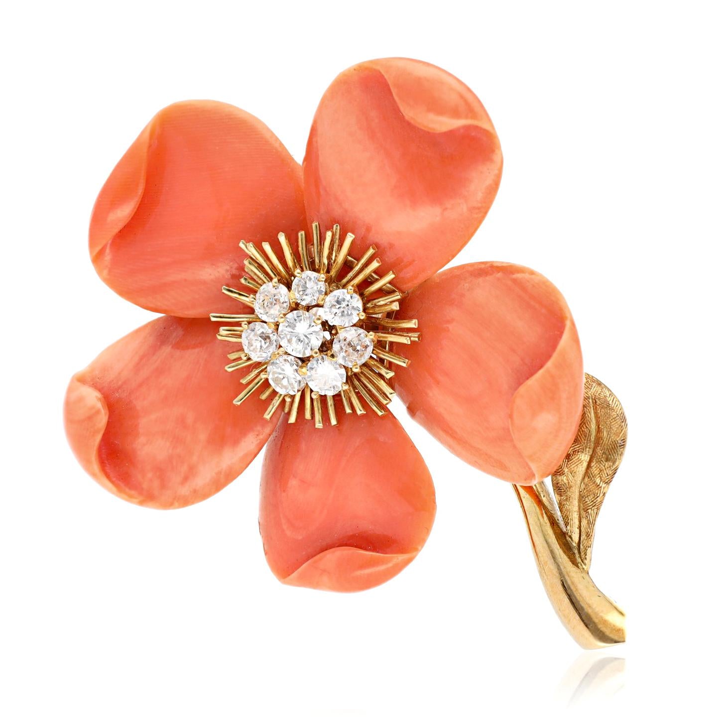 VAN CLEEF & ARPELS Rose De Noel Brooch