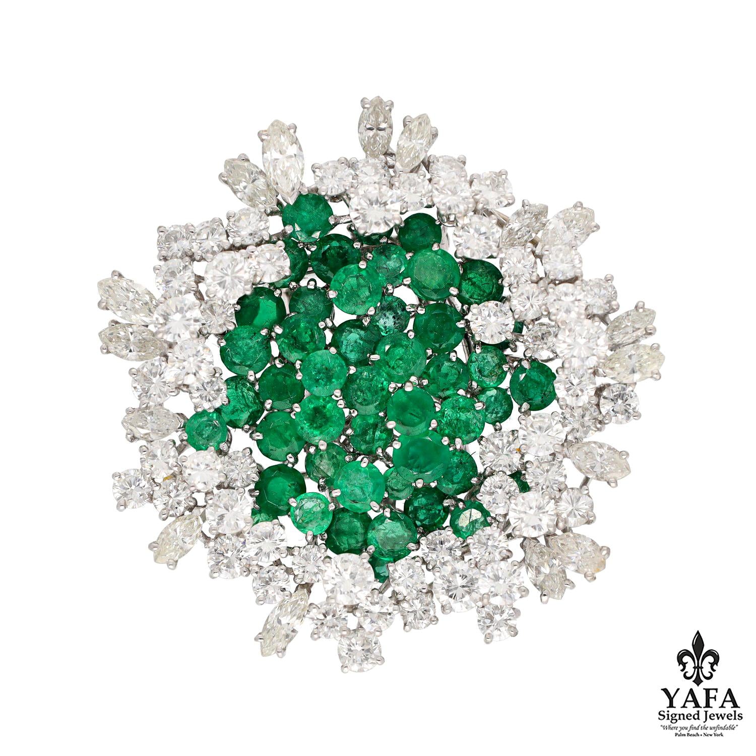 Emerald and Diamond Brooch