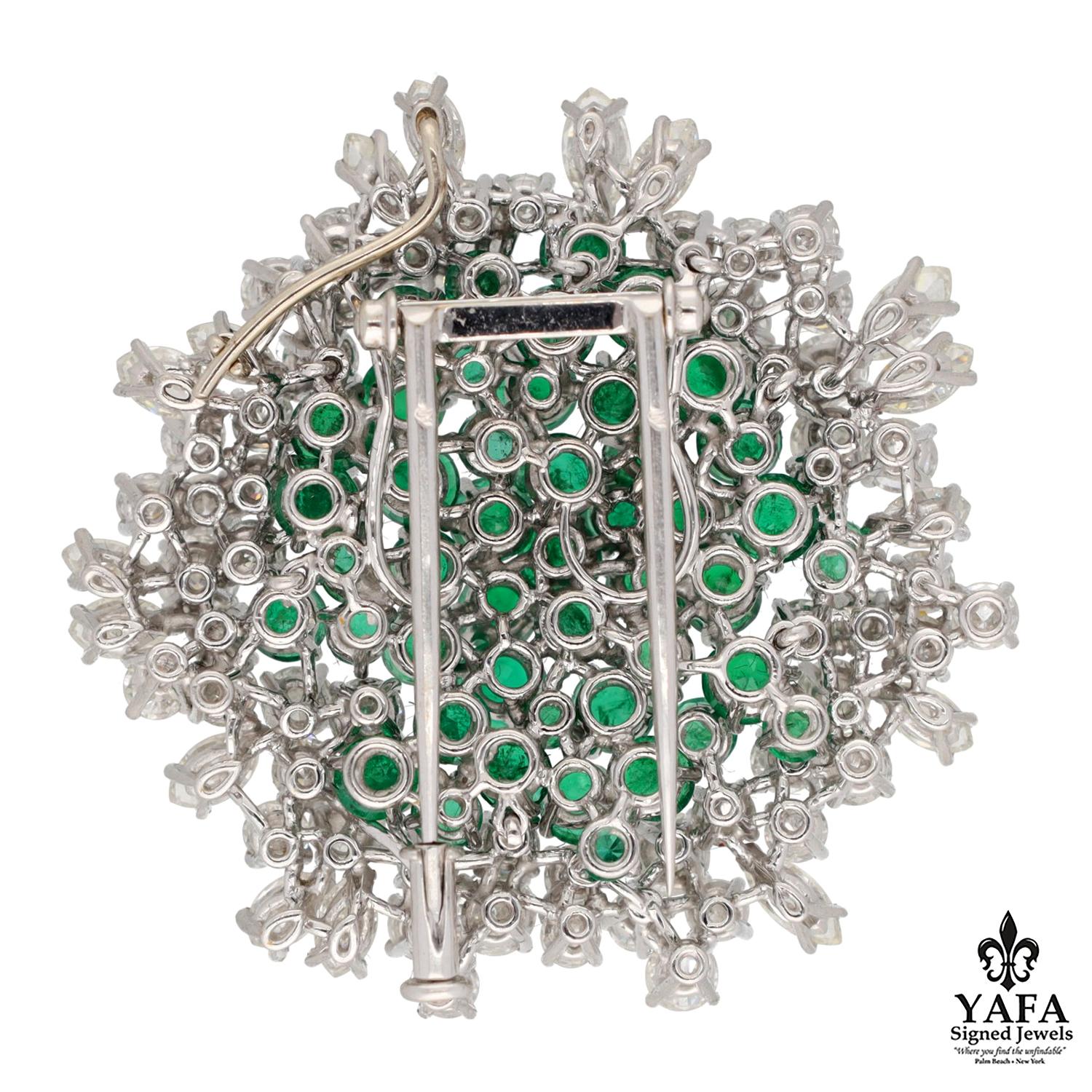 Emerald and Diamond Brooch