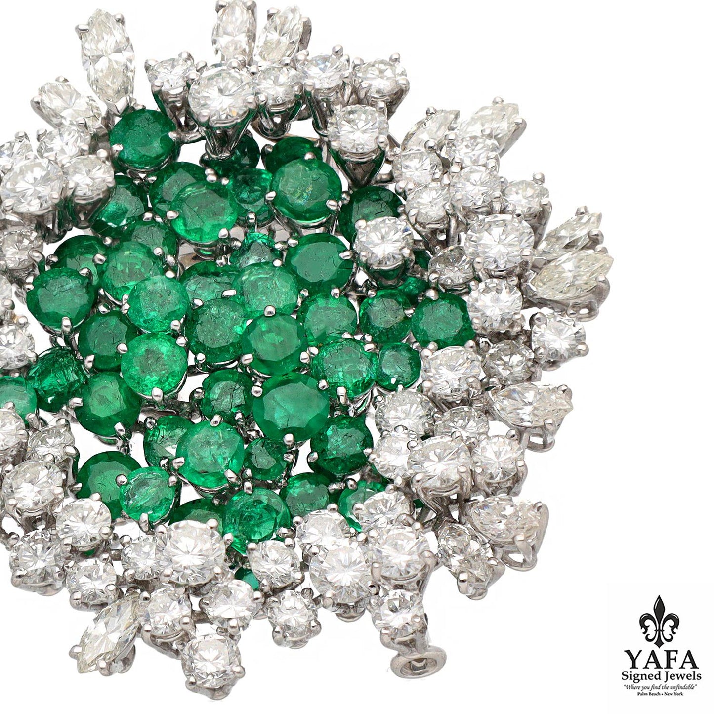 Emerald and Diamond Brooch