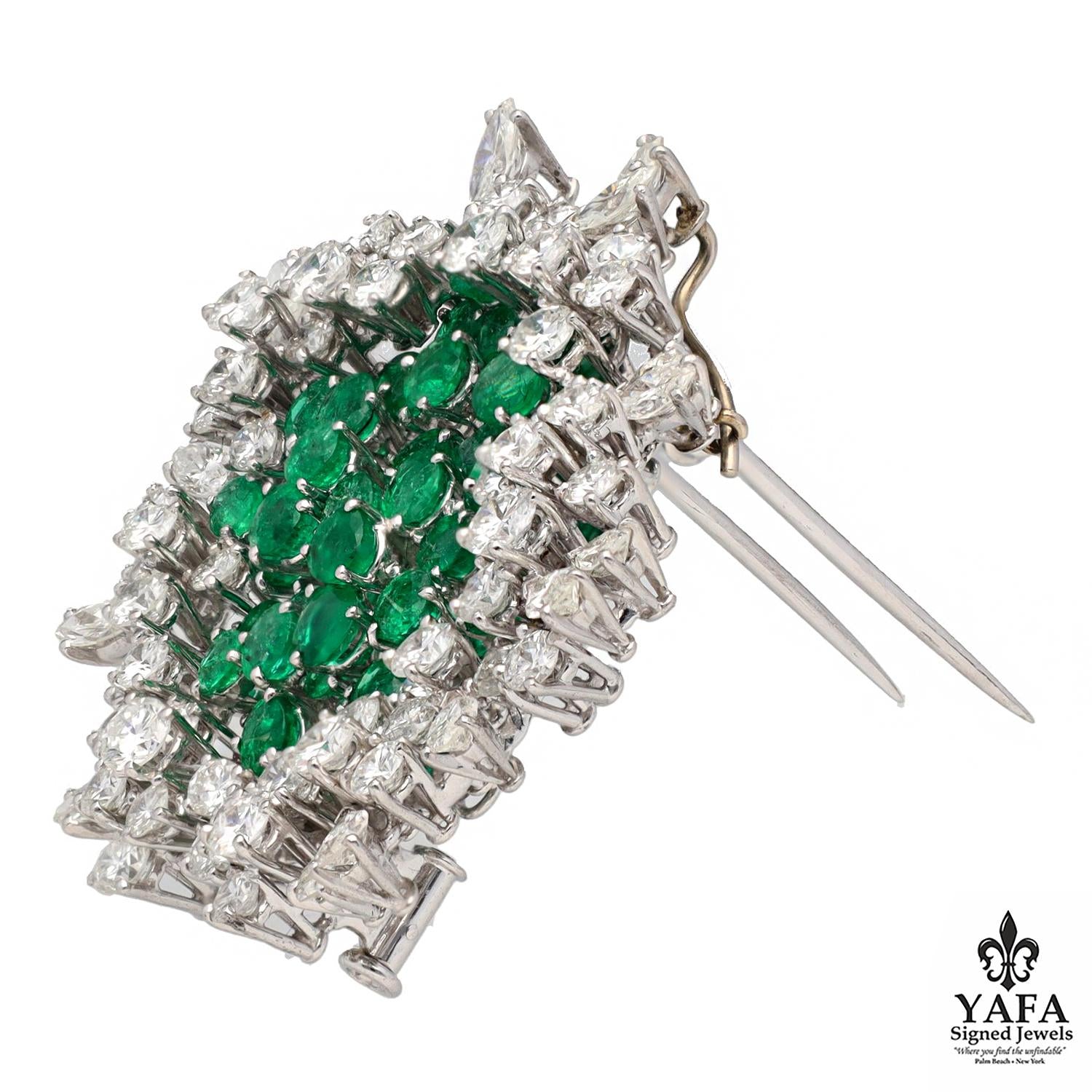 Emerald and Diamond Brooch