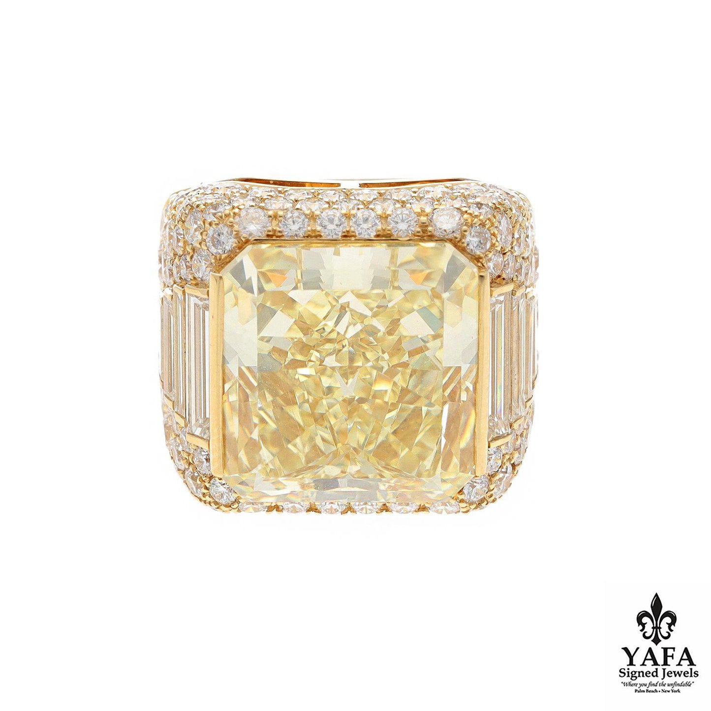 Bvlgari Fancy Cut Yellow Diamond Trombino Ring