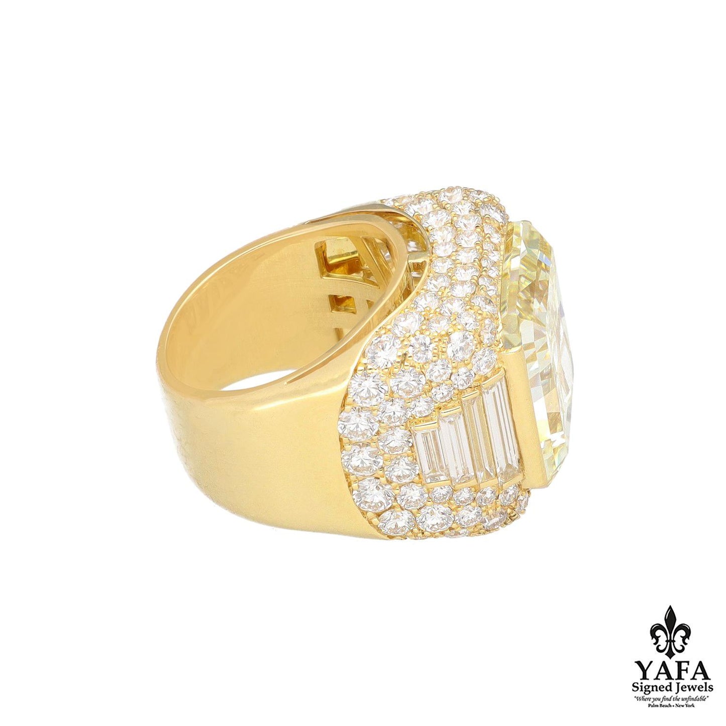 Bvlgari Fancy Cut Yellow Diamond Trombino Ring