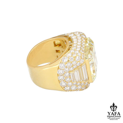 Bvlgari Fancy Cut Yellow Diamond Trombino Ring