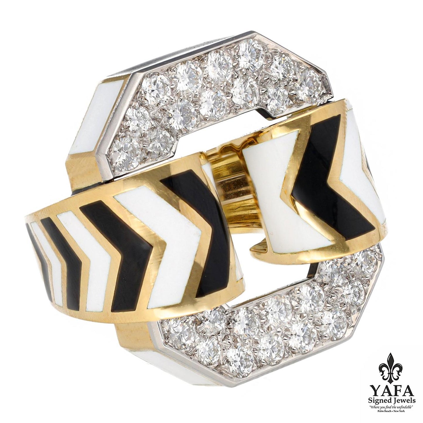 DAVID WEBB Chevron Ring