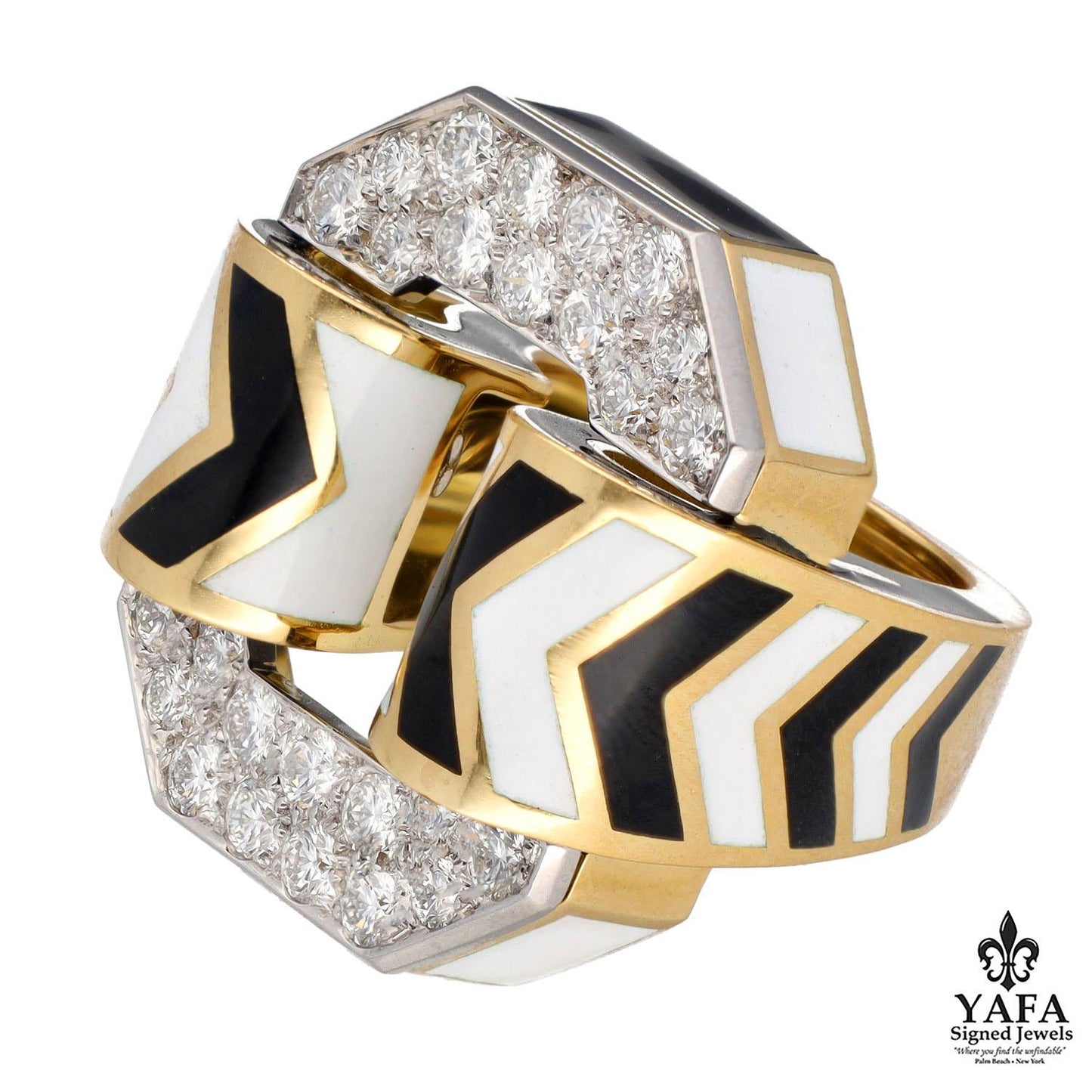 DAVID WEBB Chevron Ring