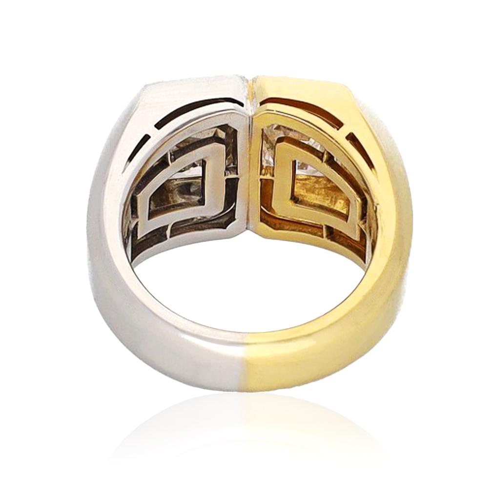 BVLGARI 18K Yellow Gold & Platinum Twin Diamond Contrast Ring
