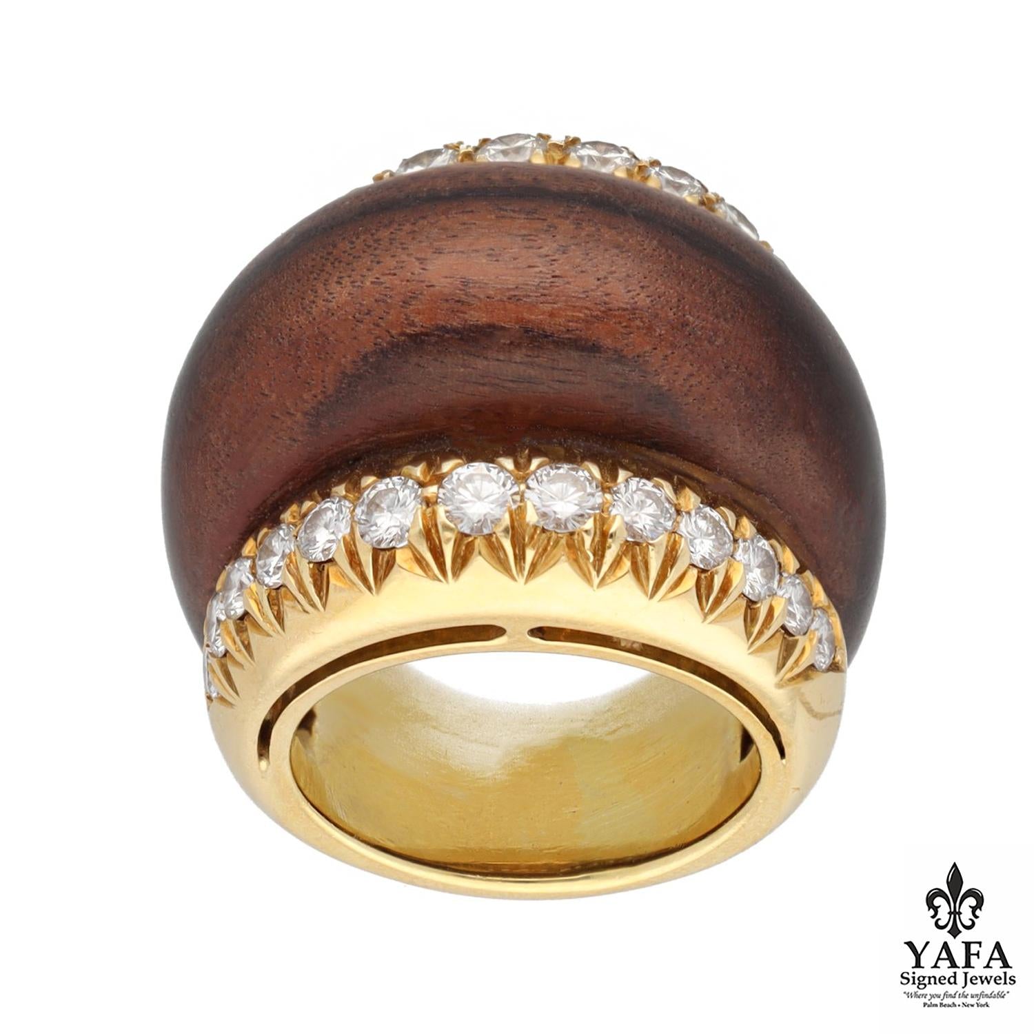 SABBADINI Exotic Wood Dome Ring