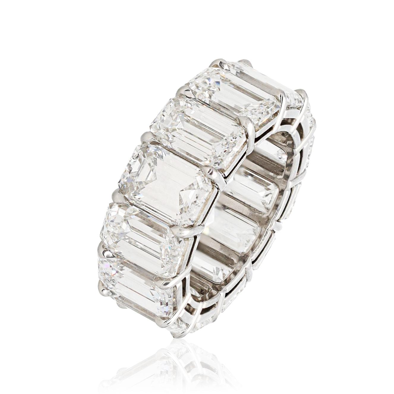 19.03 CTS Platinum Emerald-Cut Eternity Band
