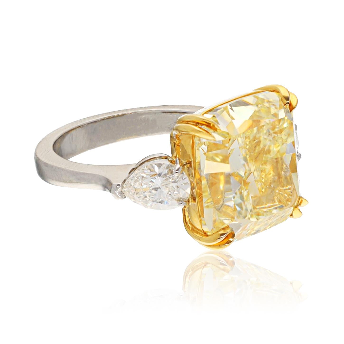 Platinum & 18K Yellow Gold Fancy Intense Yellow Diamond Ring