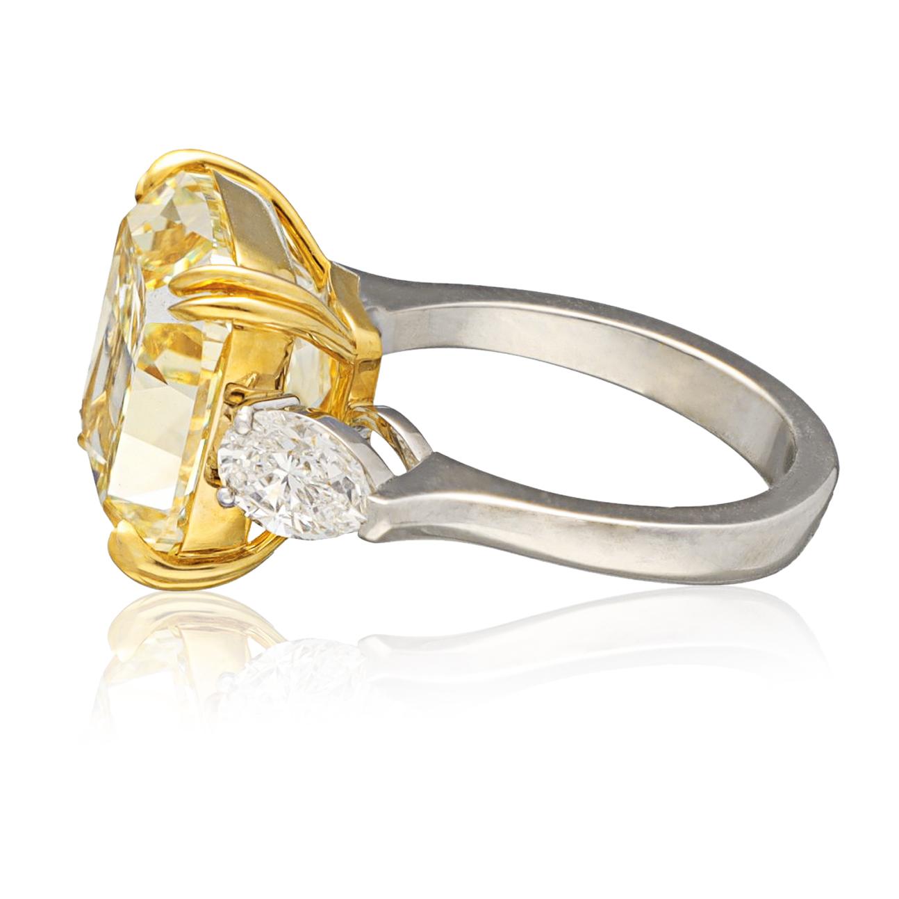 Platinum & 18K Yellow Gold Fancy Intense Yellow Diamond Ring