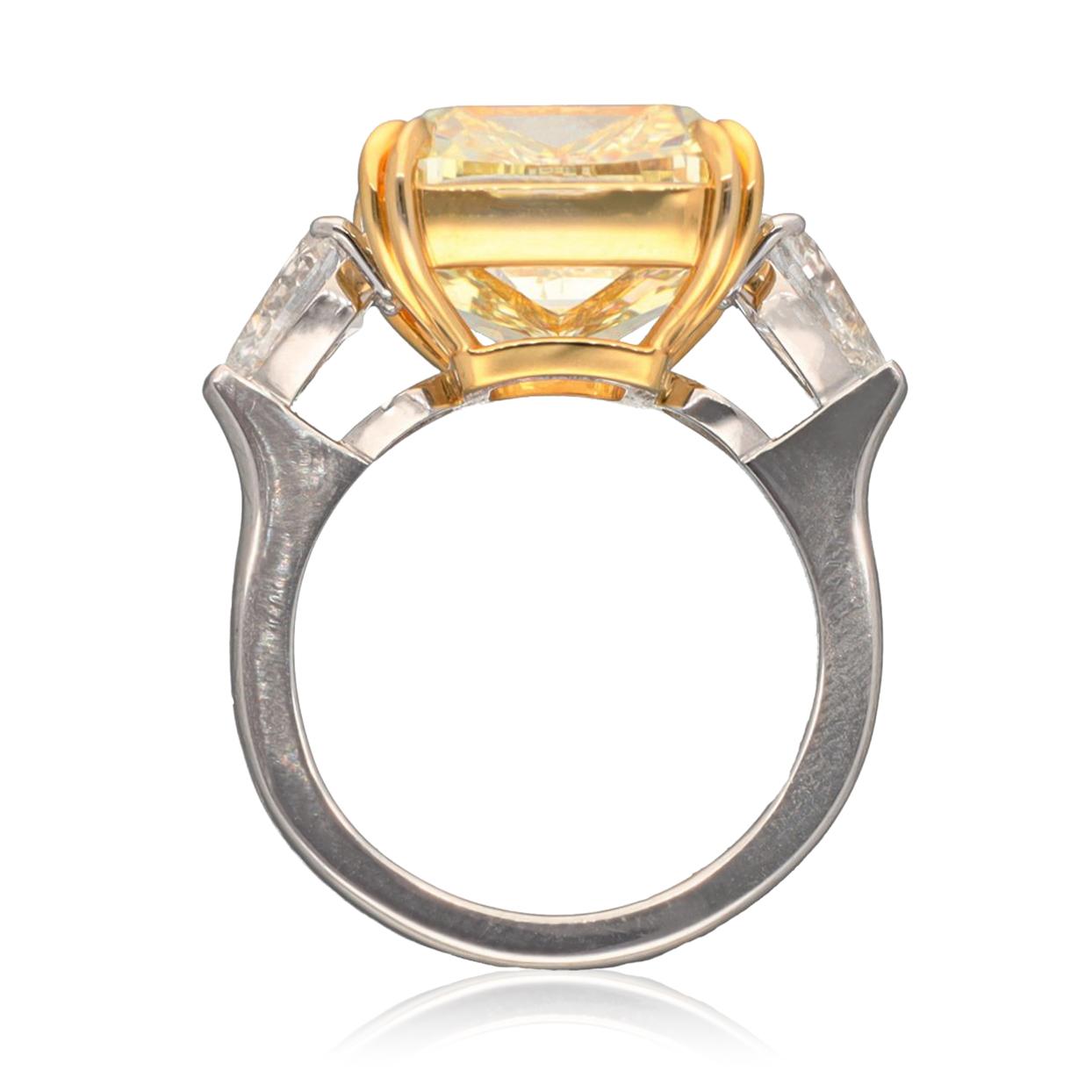 Platinum & 18K Yellow Gold Fancy Intense Yellow Diamond Ring