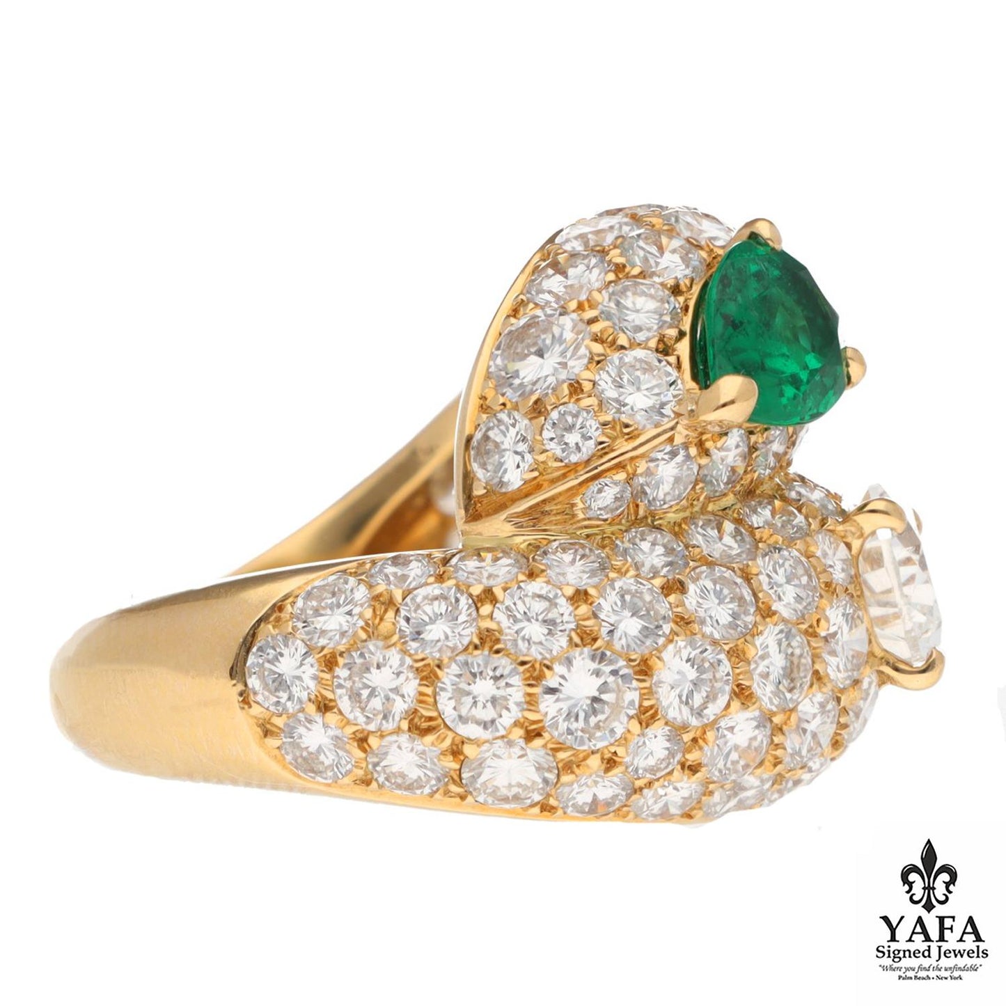 Cartier 'Toi Et Moi' Emerald and Diamond Ring