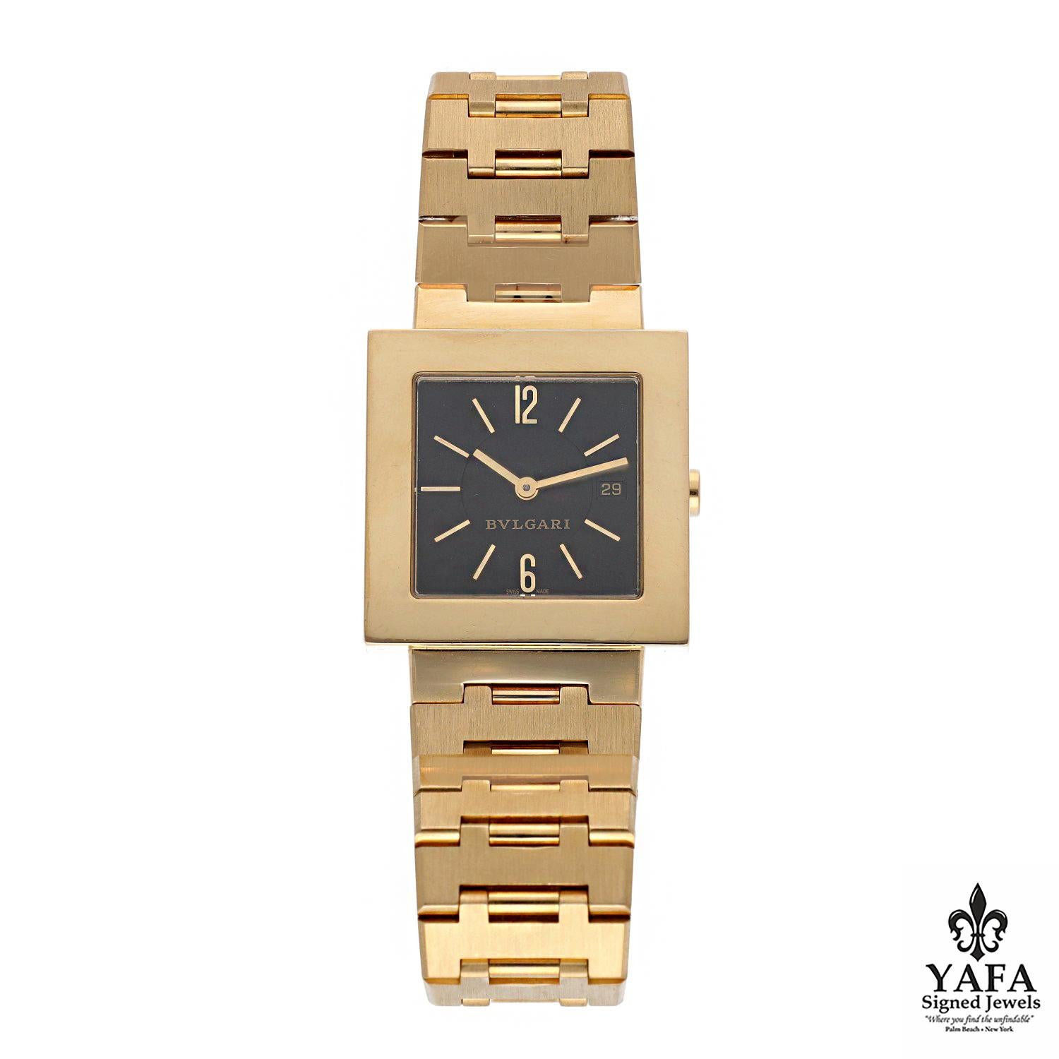 Bulgari Quadrato 18K Yellow Gold Watch