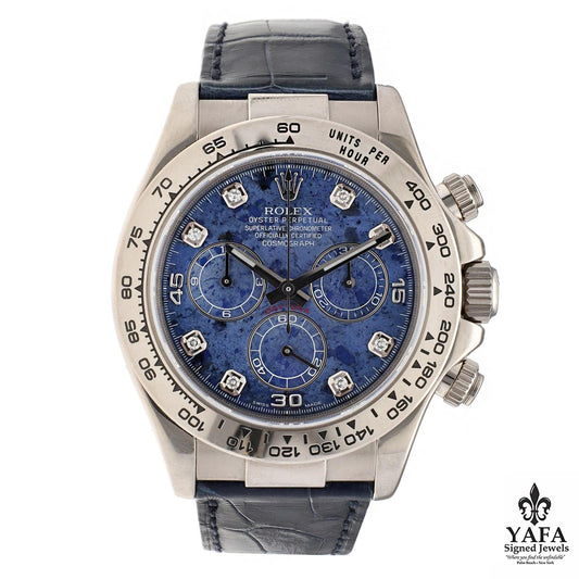 Rolex 18K White Gold Daytona Cosmograph, Sodalite Dial