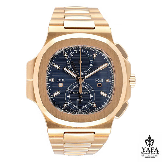 PATEK PHILIPPE 18K Rose Gold Bleu Trame Dial