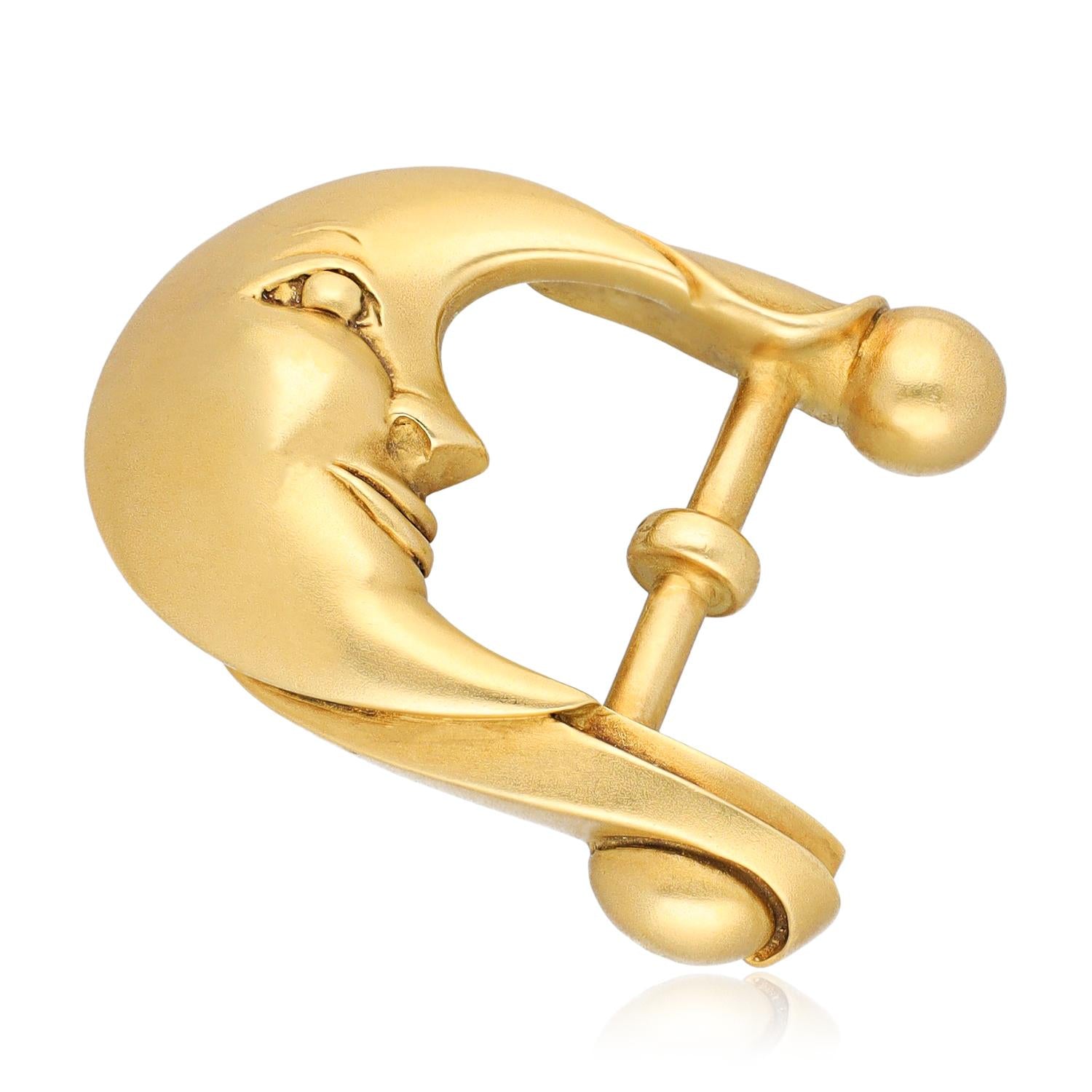 KIESELSTEIN CORD 18K Gold 'Moon Face' Belt Buckle