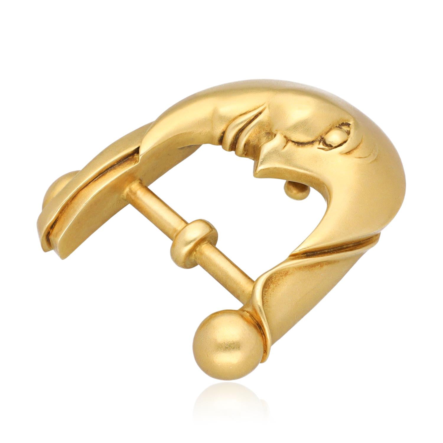 KIESELSTEIN CORD 18K Gold 'Moon Face' Belt Buckle