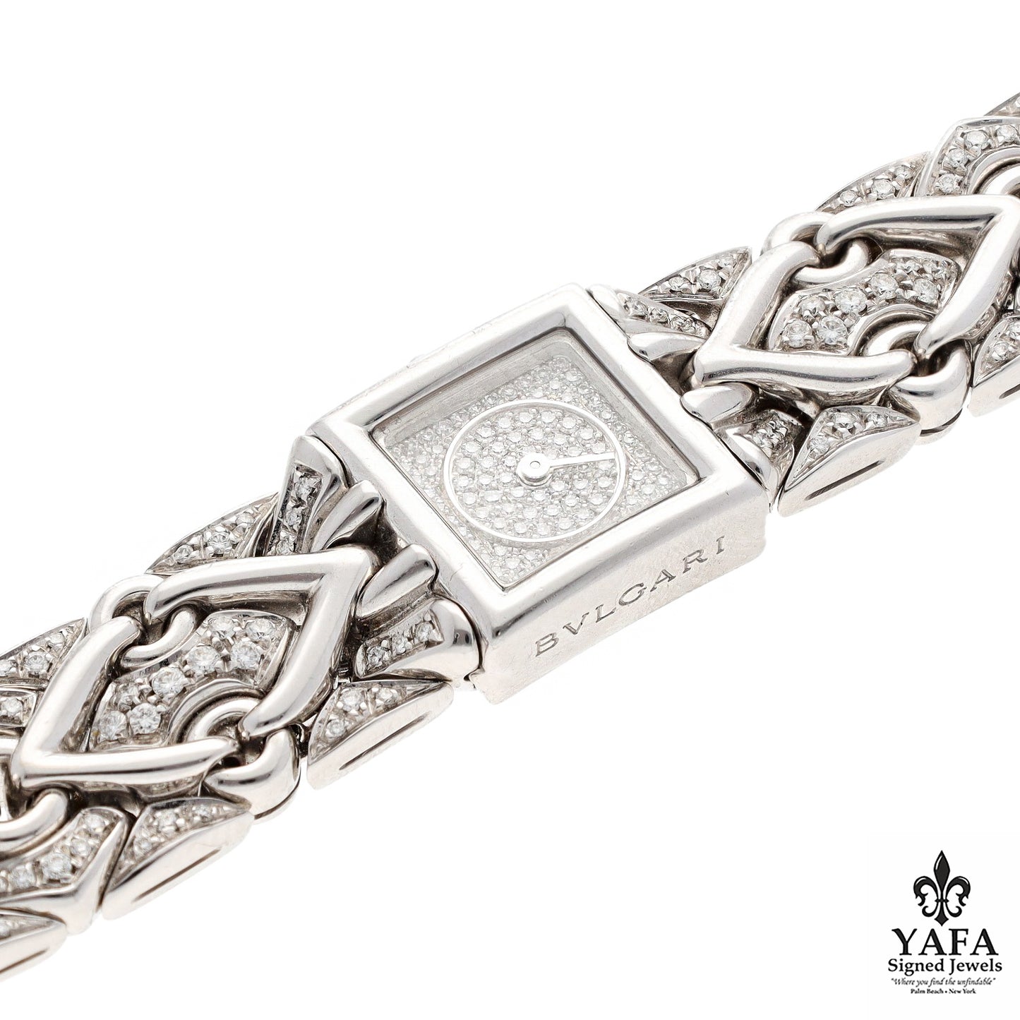BVLGARI Trika 18K White Gold All Diamond Pave Watch