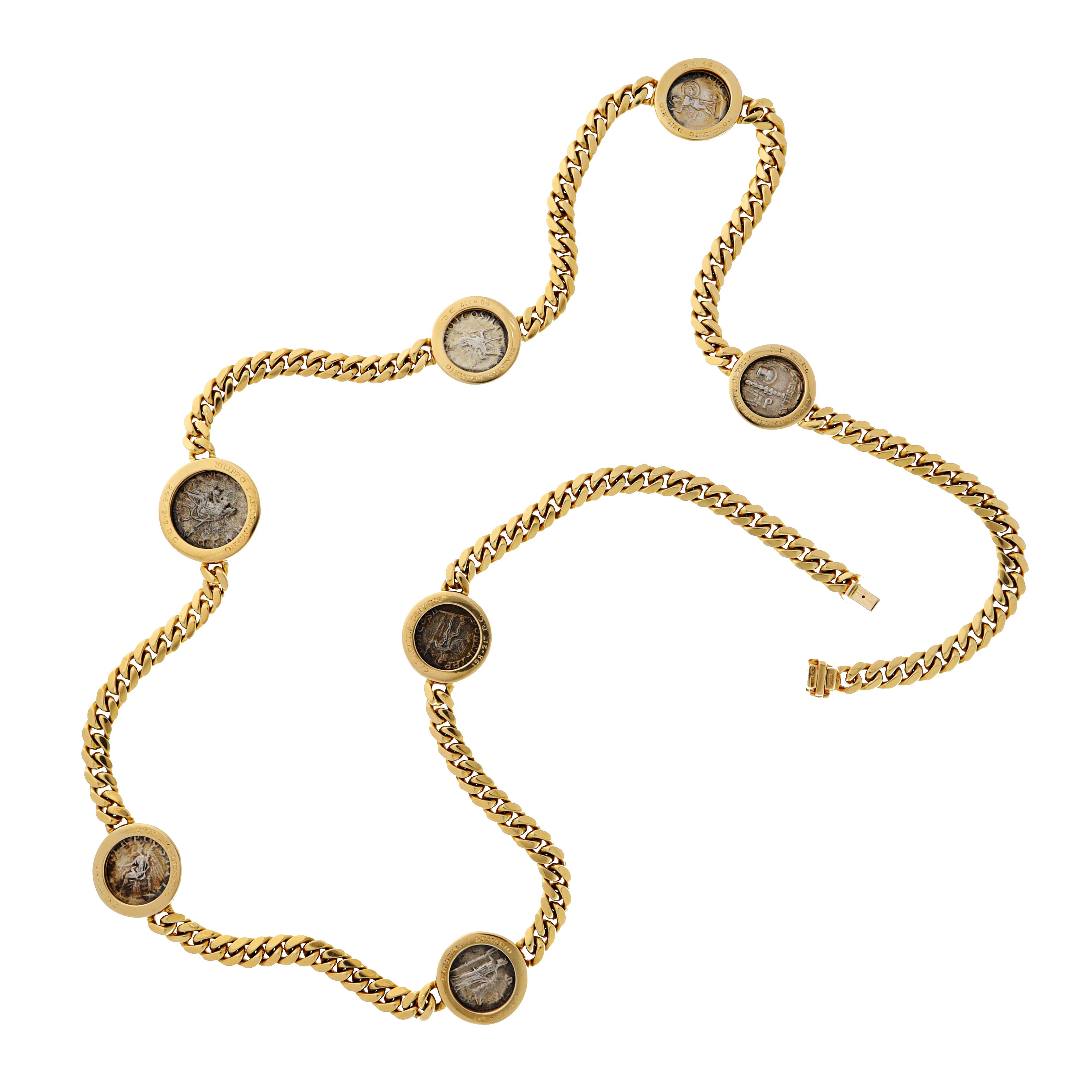 BULGARI 7 Ancient Coin Monete Necklace