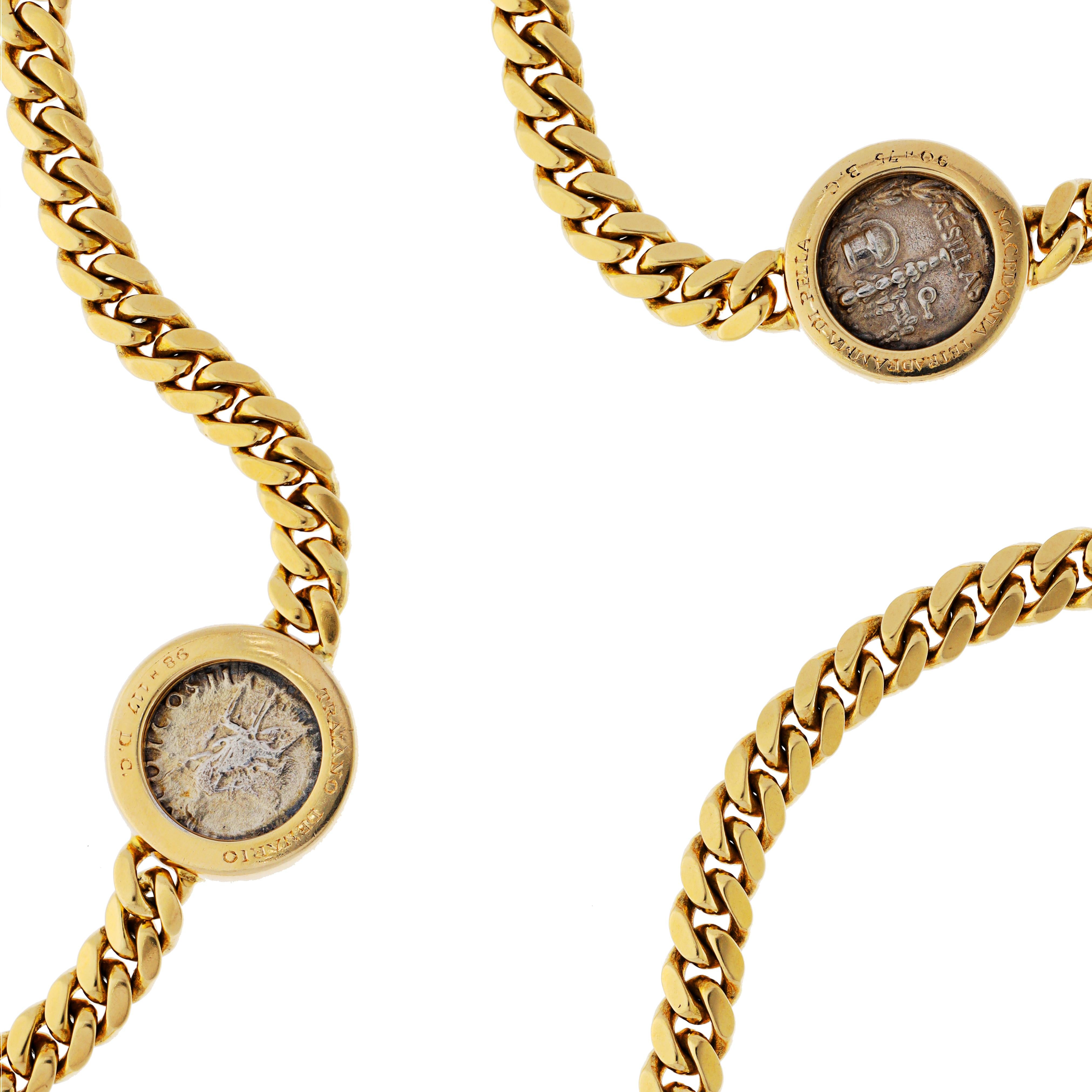 BULGARI 7 Ancient Coin Monete Necklace