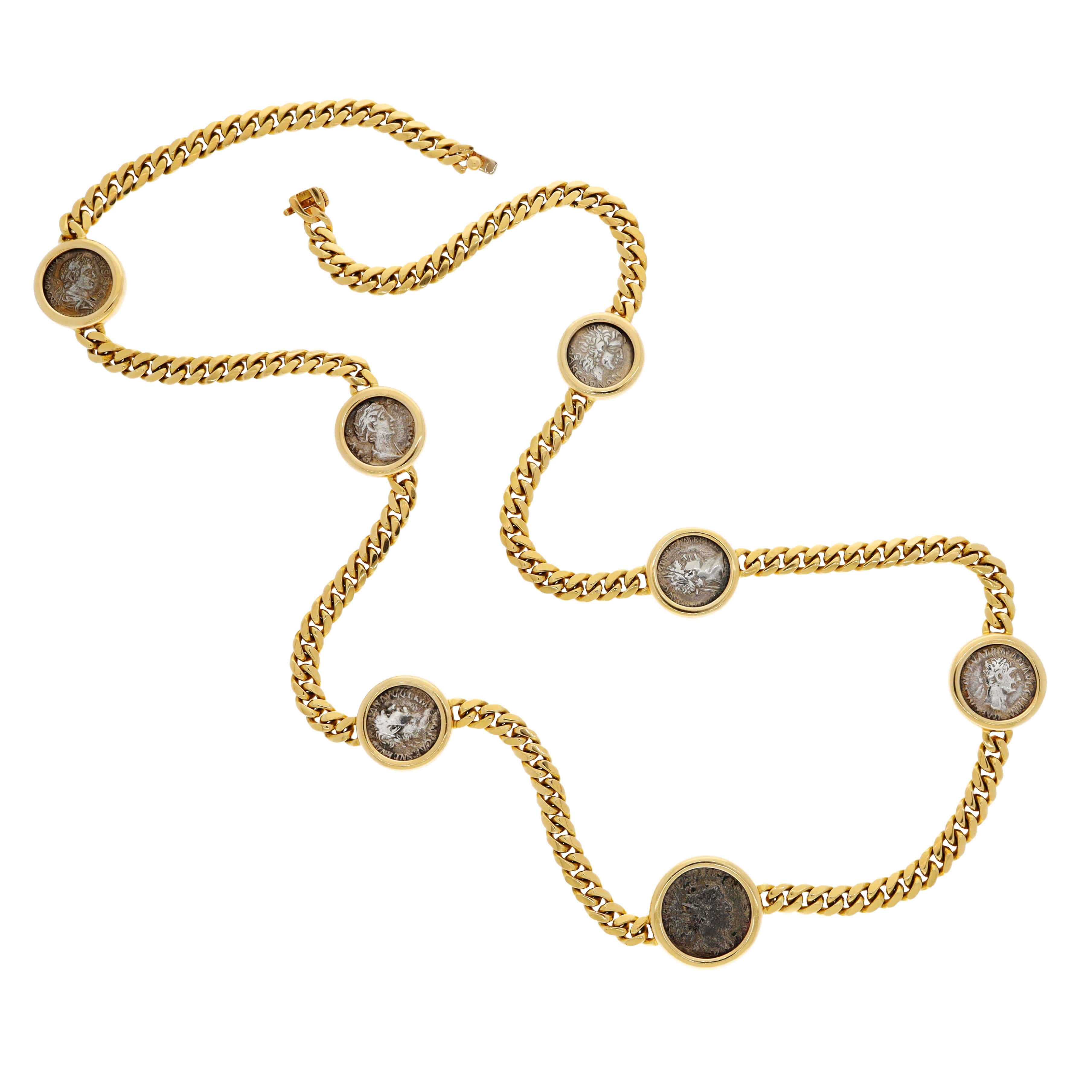 BULGARI 7 Ancient Coin Monete Necklace
