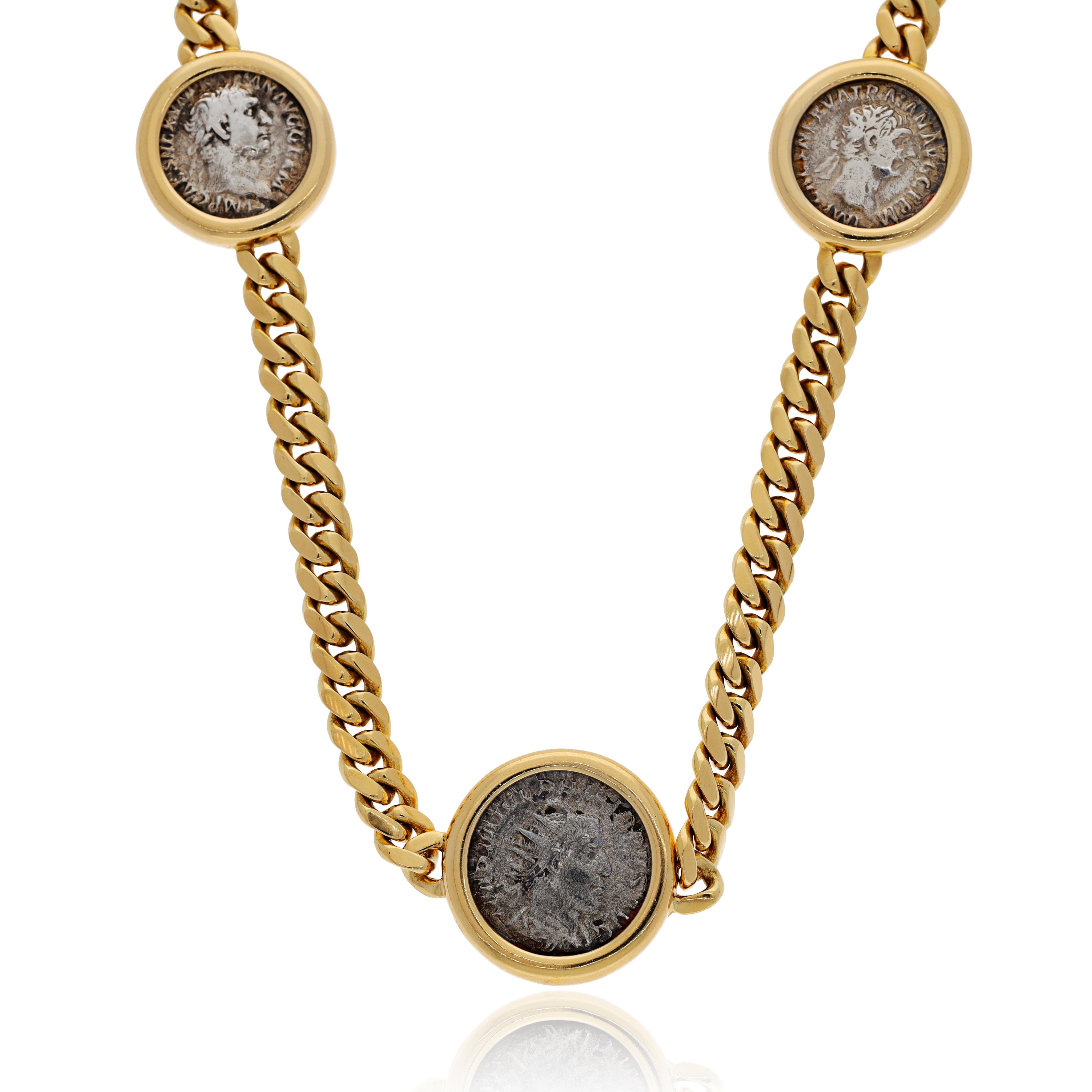 BULGARI 7 Ancient Coin Monete Necklace