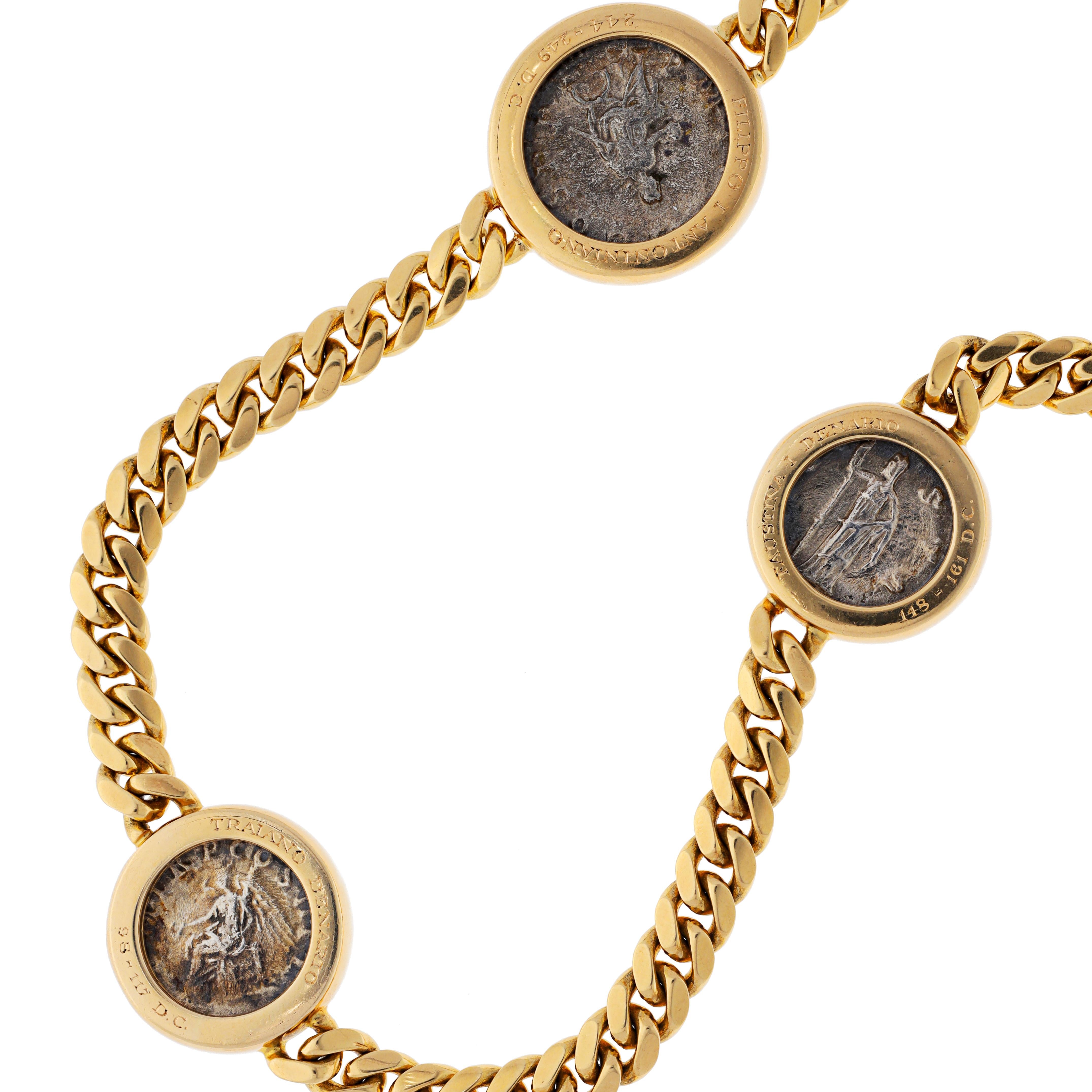 BULGARI 7 Ancient Coin Monete Necklace
