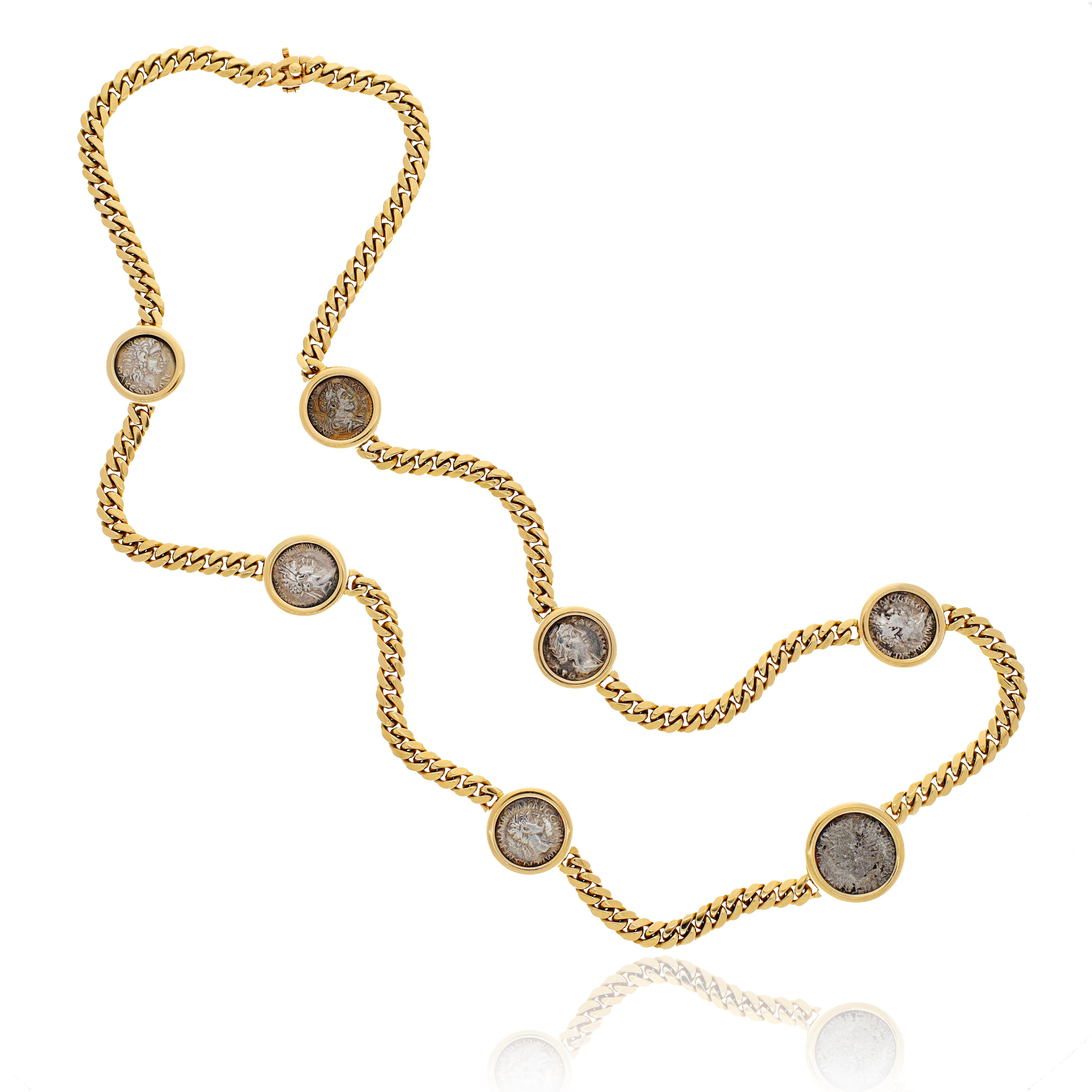 BULGARI 7 Ancient Coin Monete Necklace