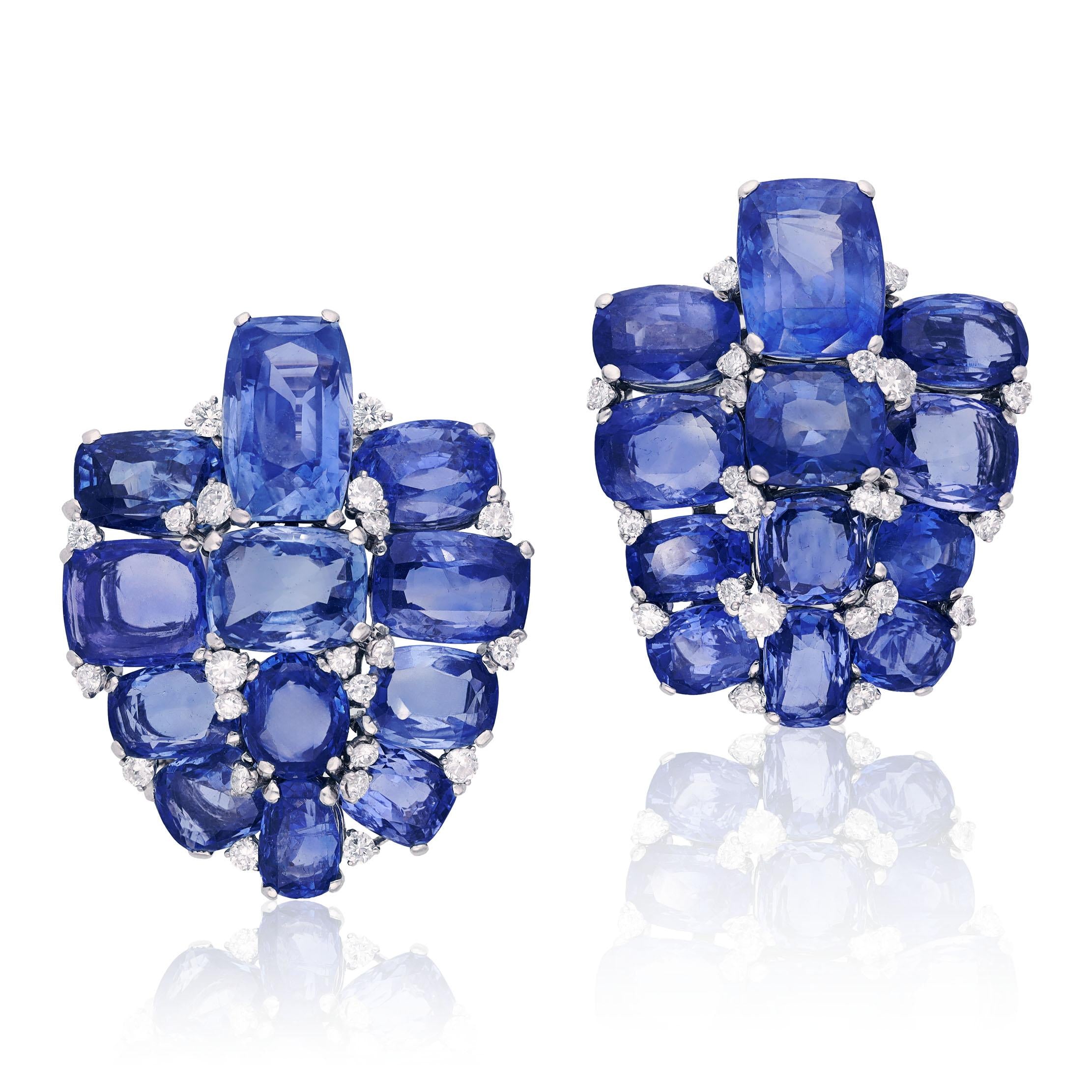 CARTIER LONDON Ceylon Sapphire Clips