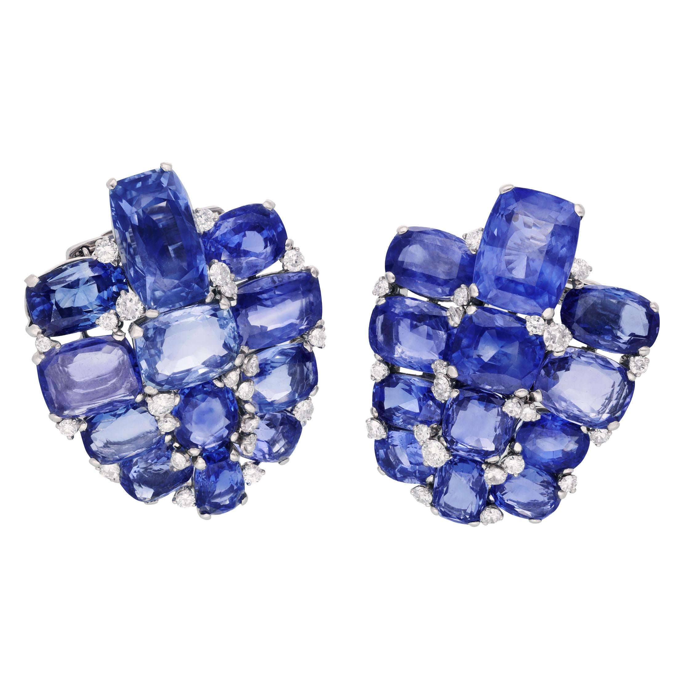 CARTIER LONDON Ceylon Sapphire Clips