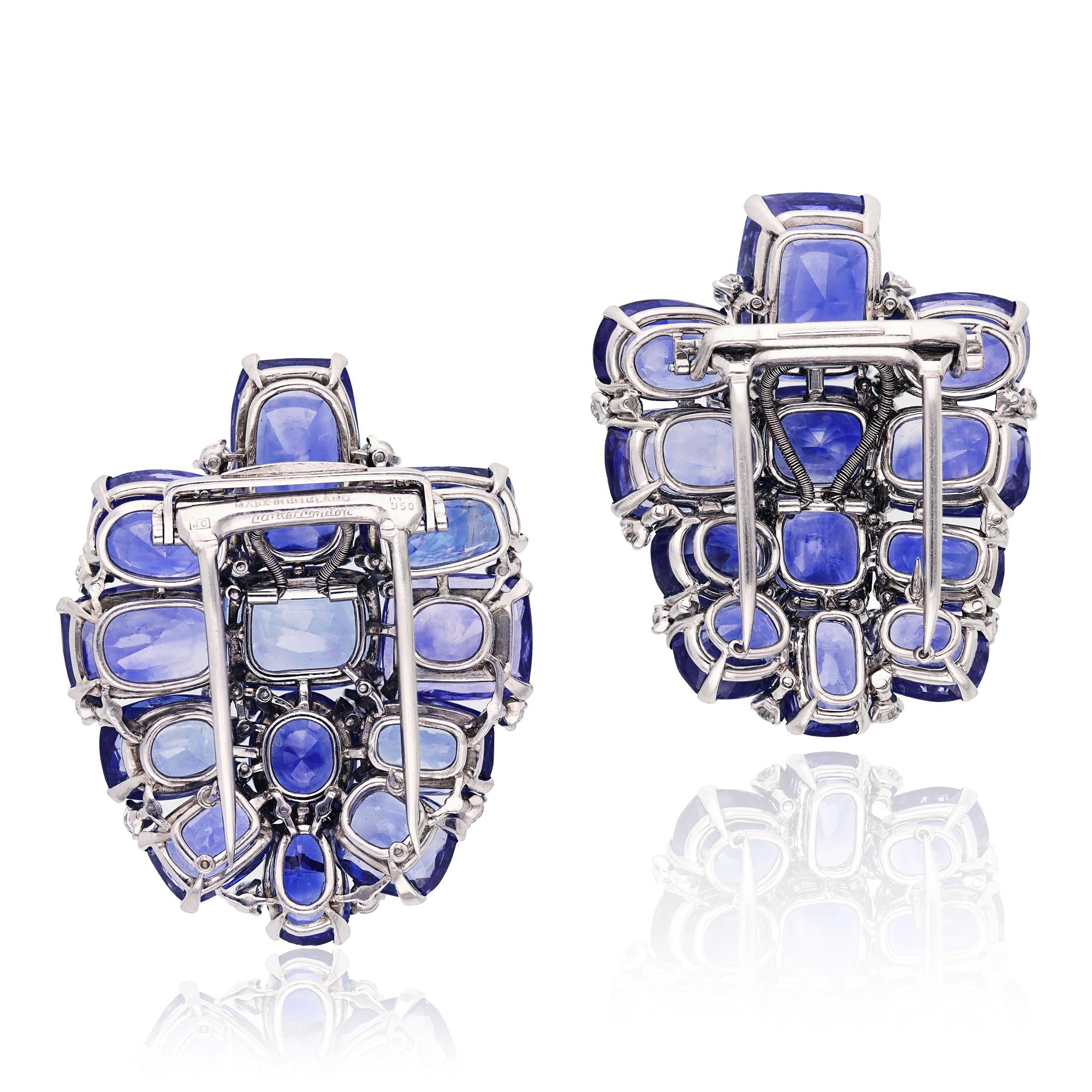 CARTIER LONDON Ceylon Sapphire Clips
