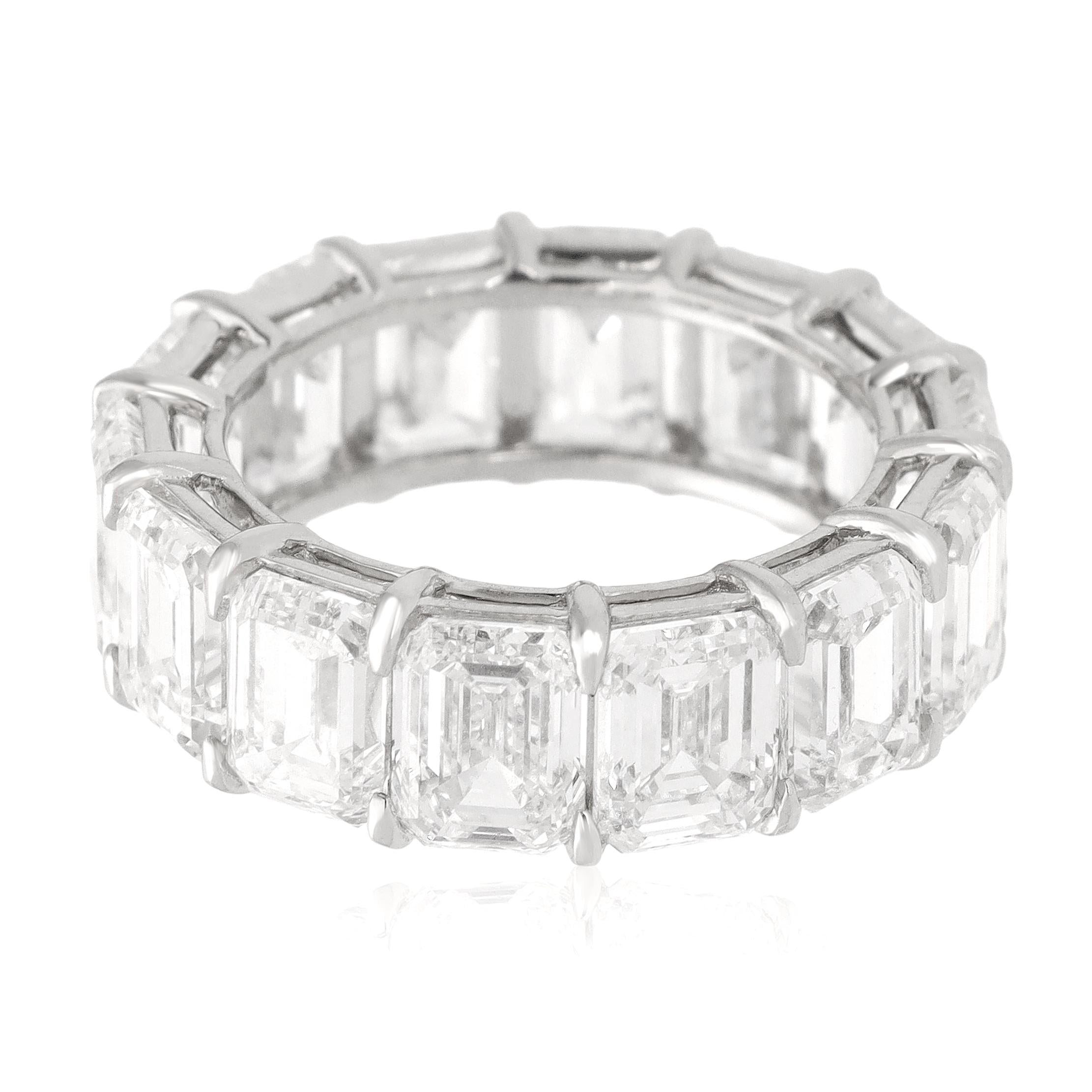 Platinum Emerald-Cut Diamond Eternity Ring